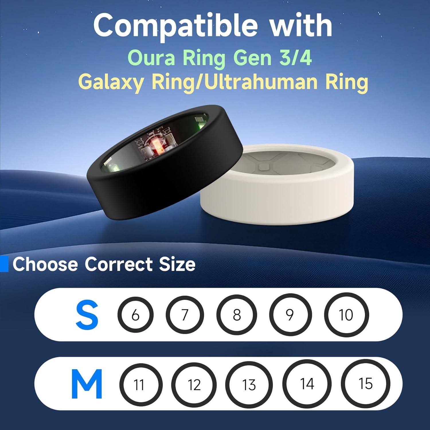 Funda de Silicona Anti-Rayones para Oura Ring Gen 4/3 y Galaxy Ring