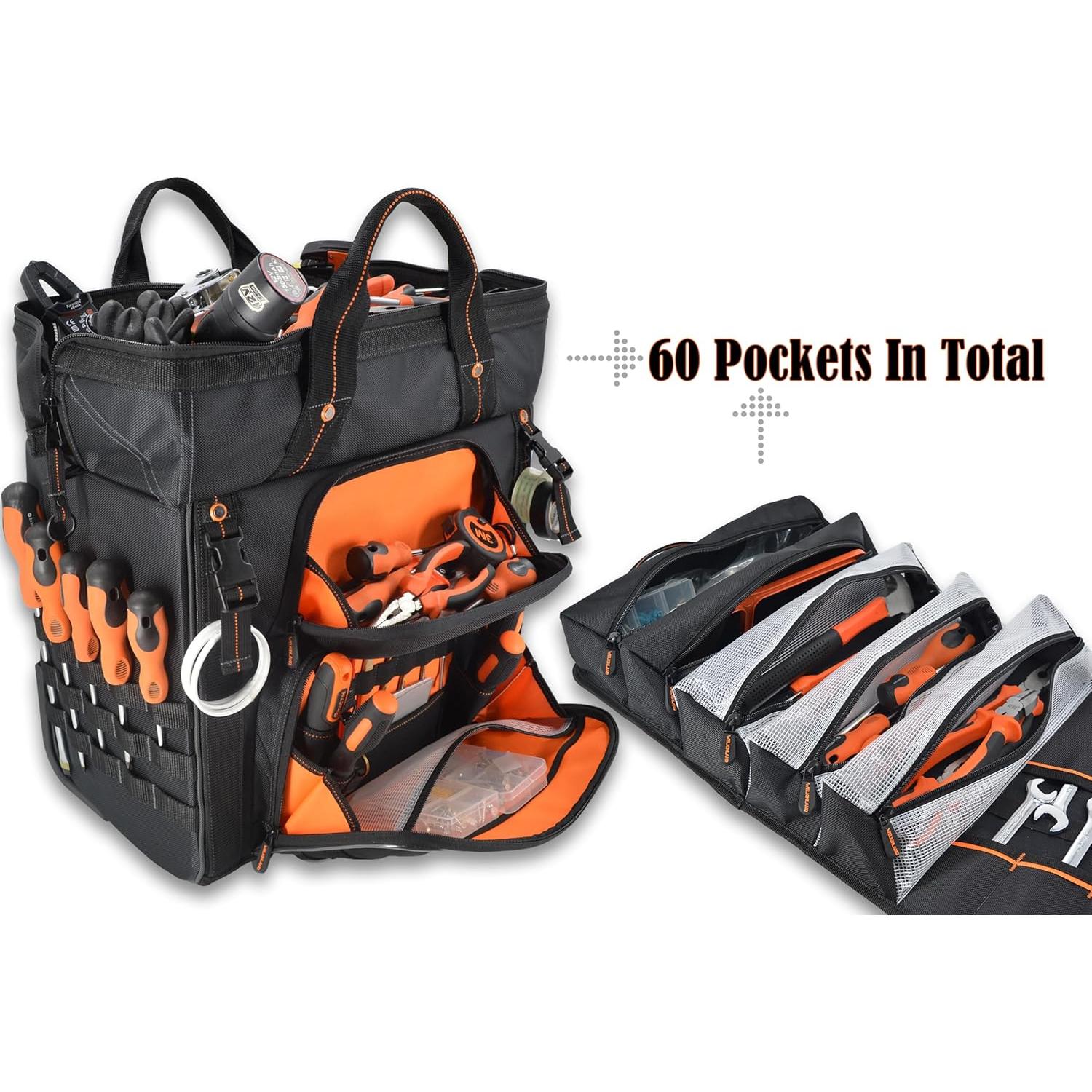 Conjunto de bolsa de herramientas WELKINLAND rodante 46 bolsillos