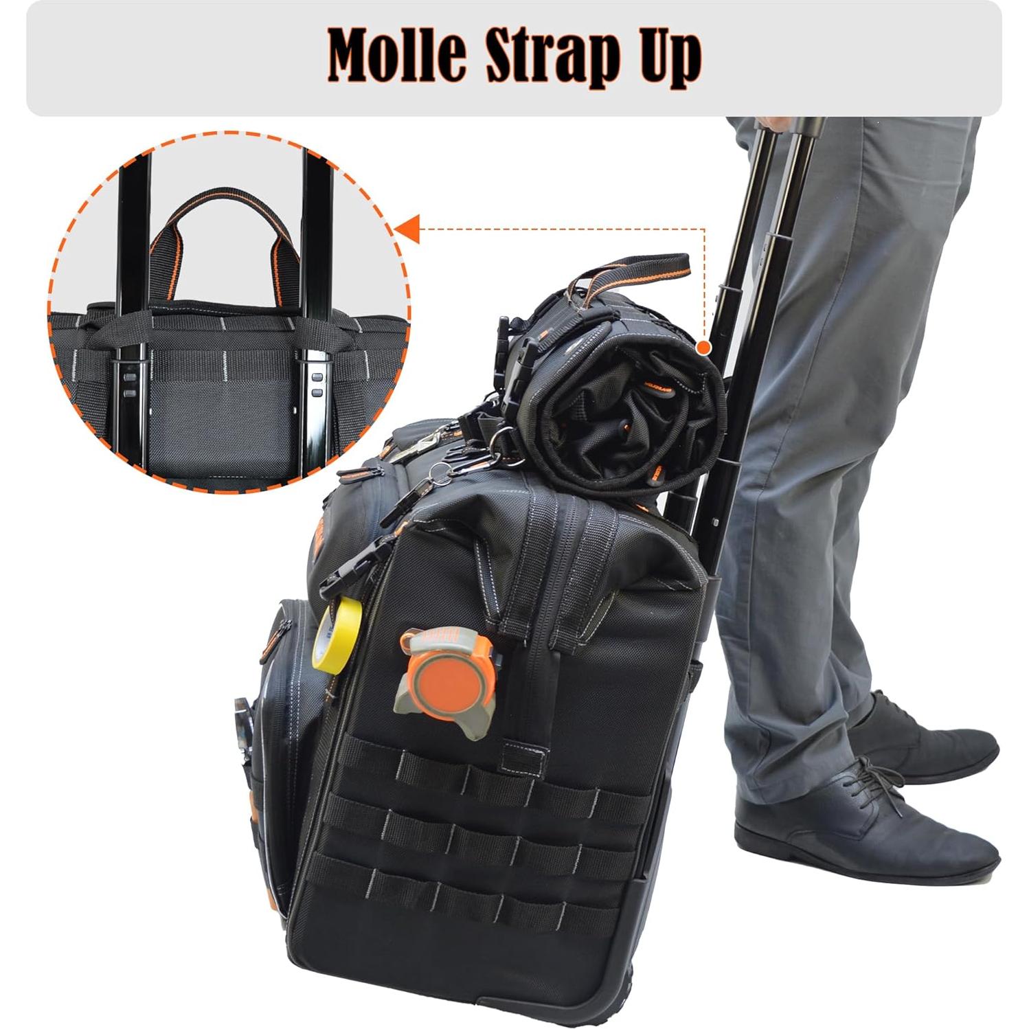 Conjunto de bolsa de herramientas WELKINLAND rodante 46 bolsillos