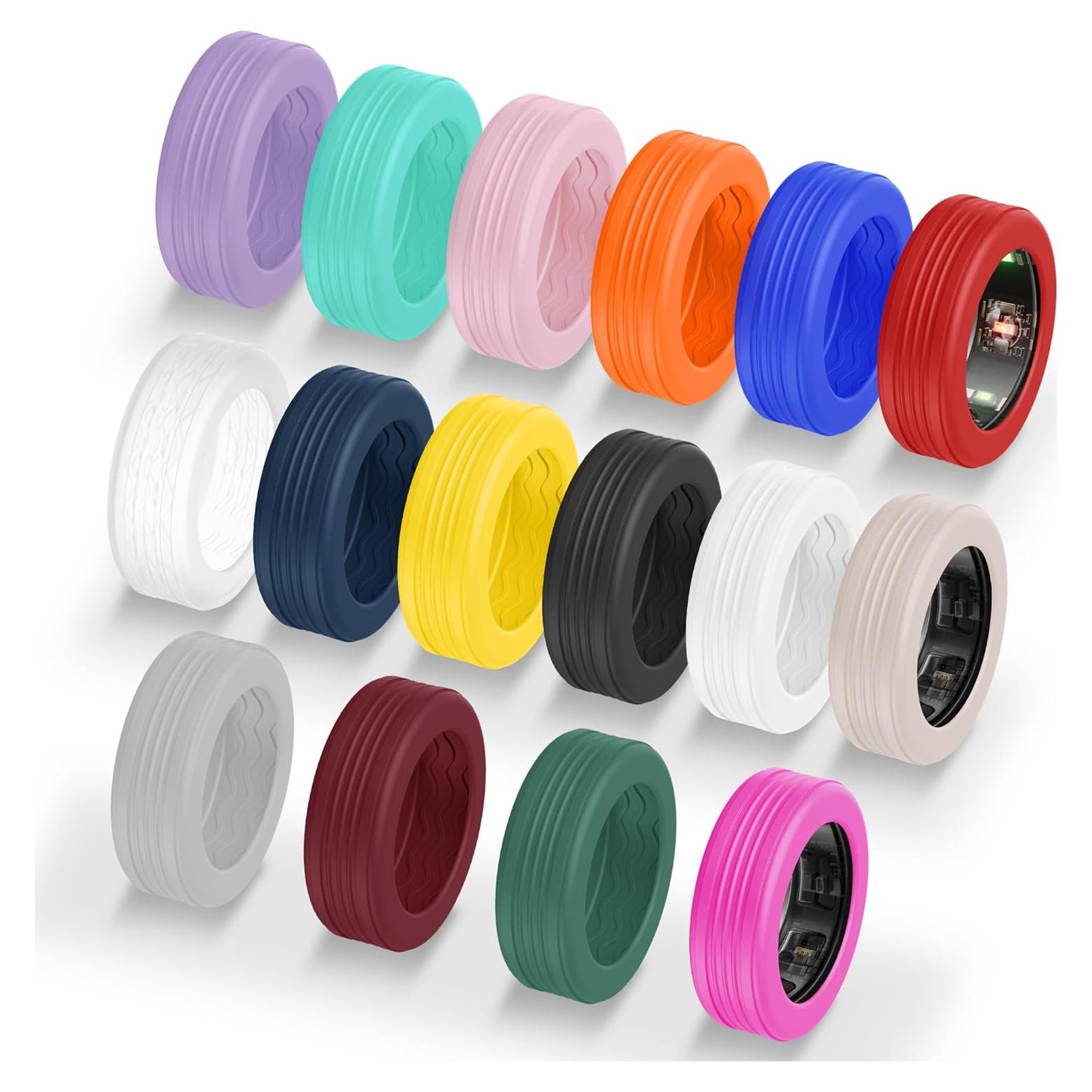 Paquete de 16 fundas de silicona Bougraite para Oura Ring