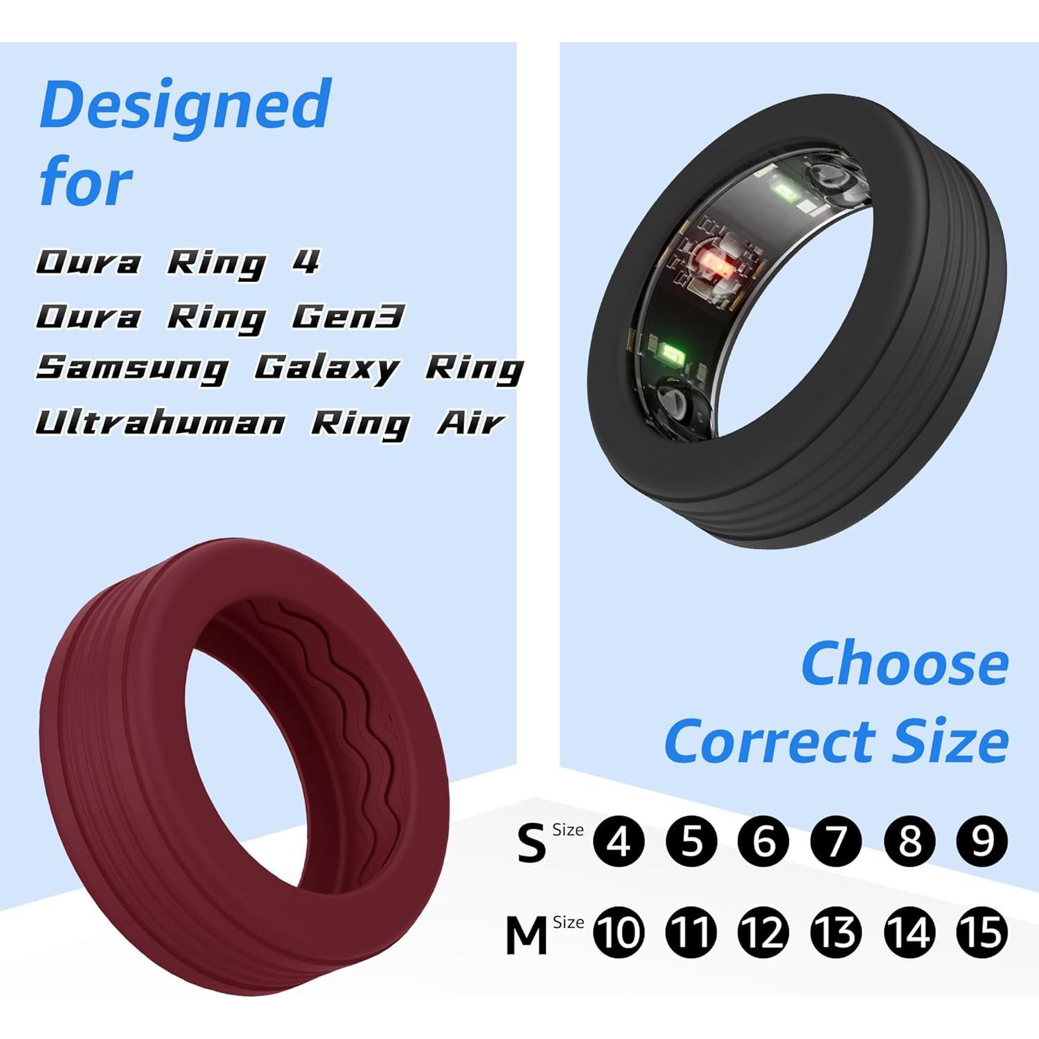 Paquete de 16 fundas de silicona Bougraite para Oura Ring