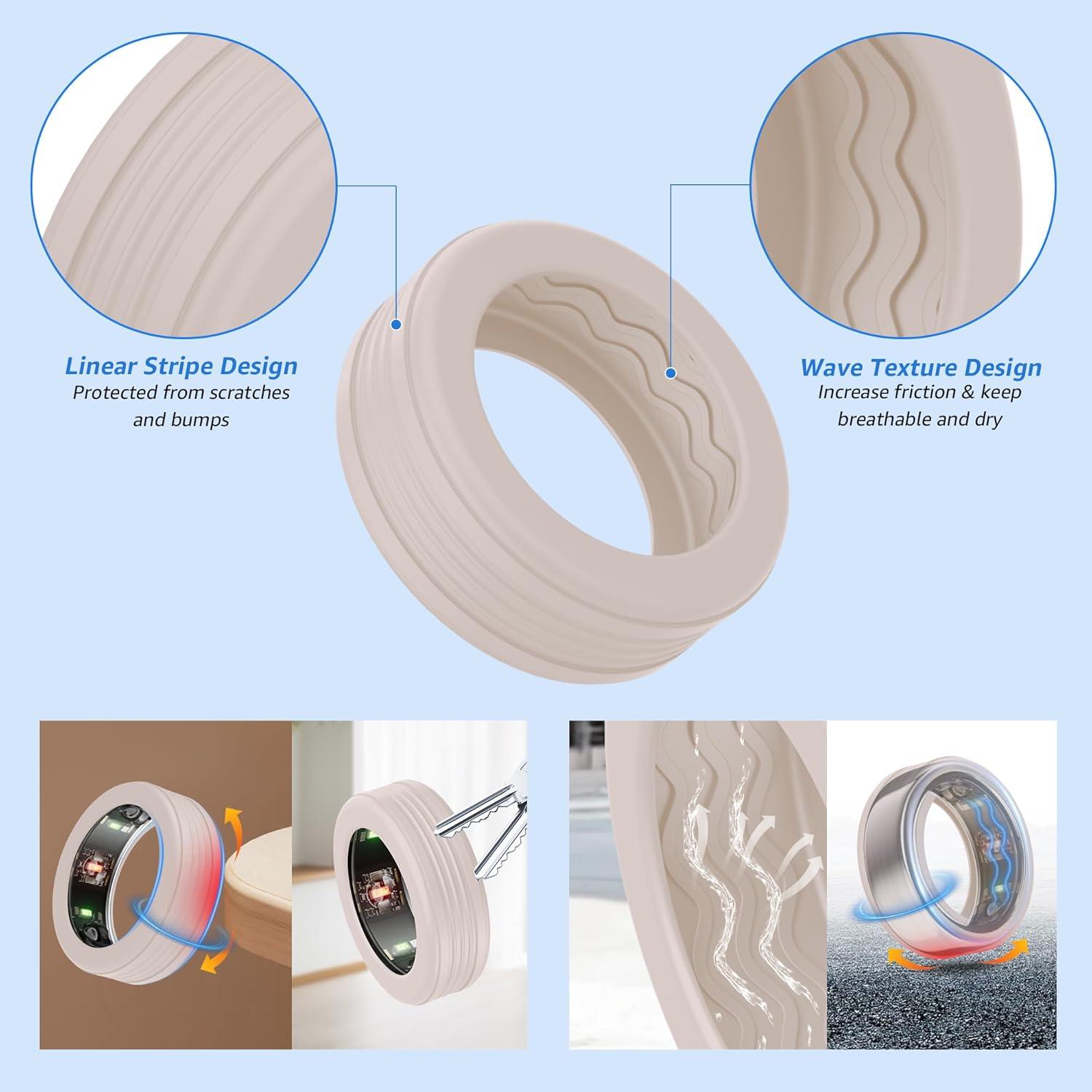 Paquete de 16 fundas de silicona Bougraite para Oura Ring