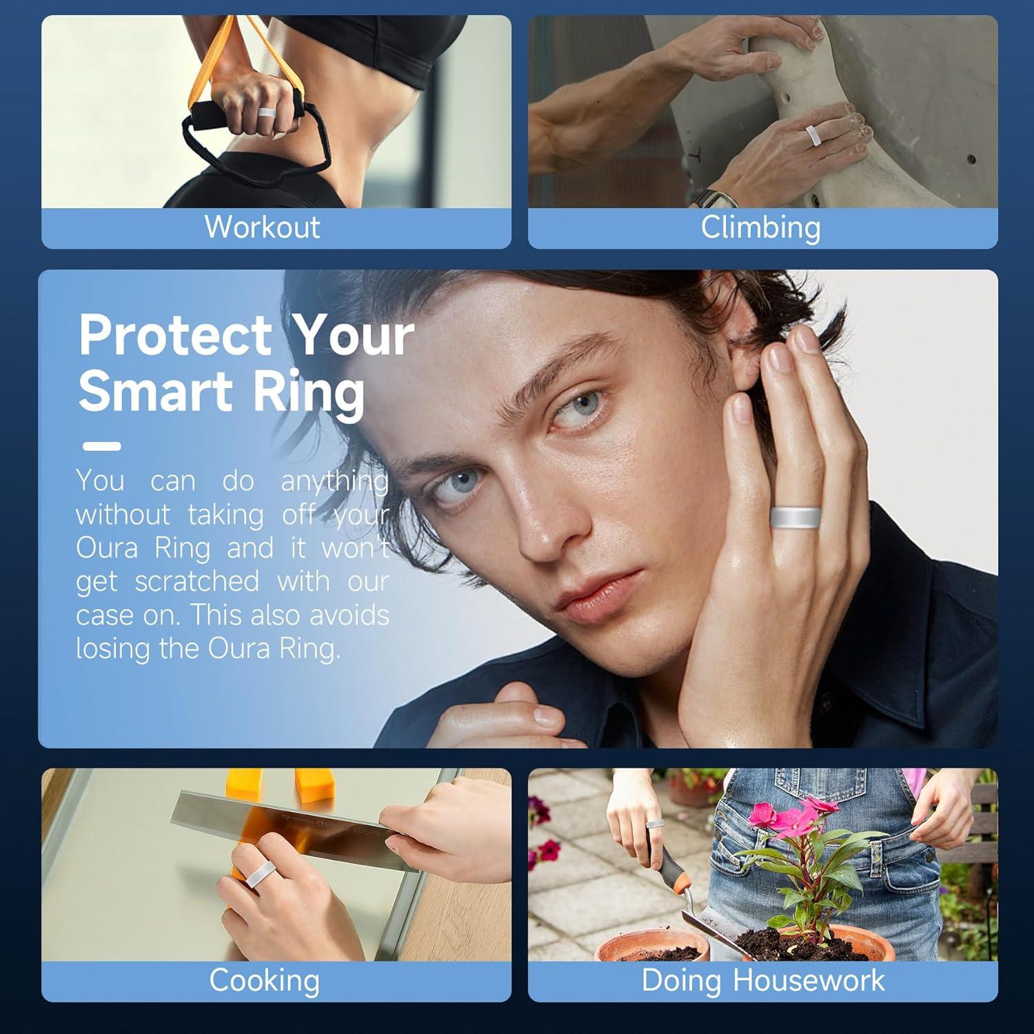 Paquete de 8 fundas de silicona para Oura Ring y Galaxy Ring