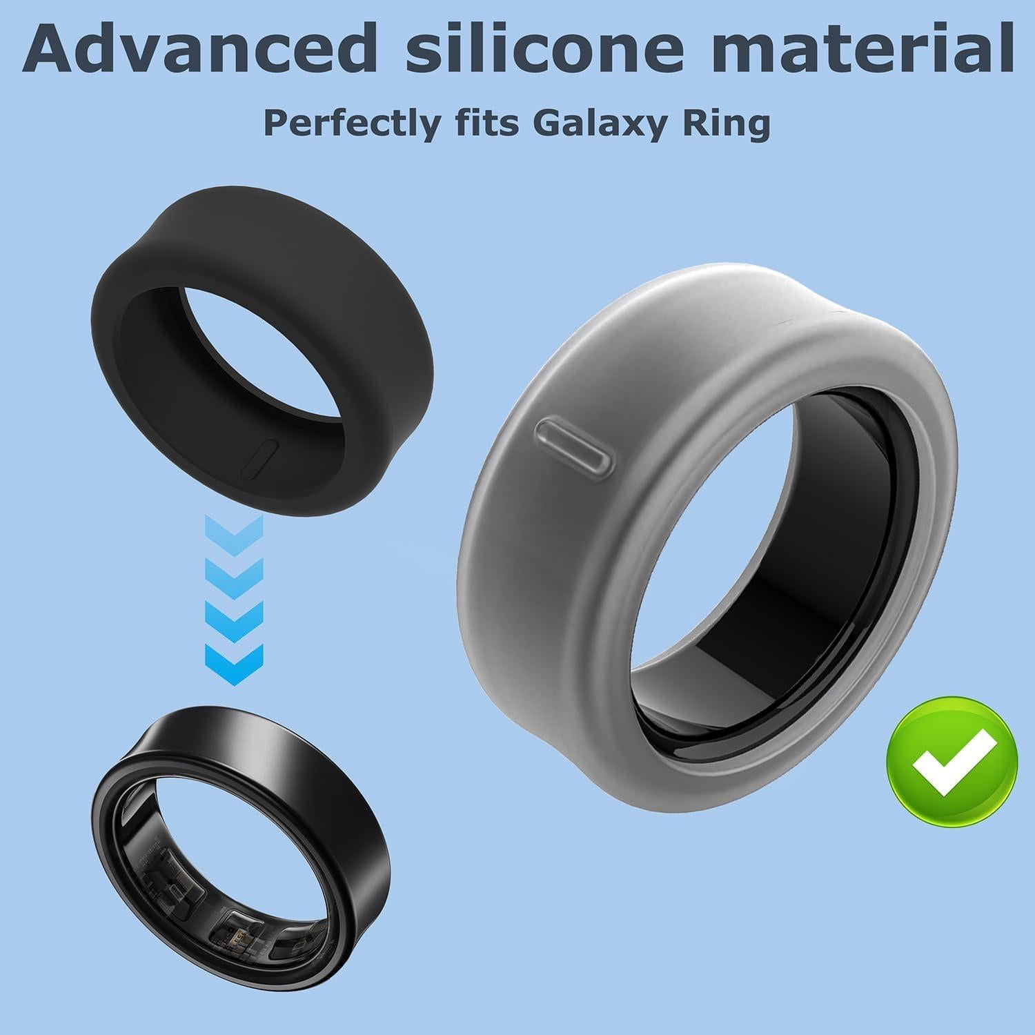 Paquete de 8 fundas de silicona para Oura Ring Gen 3/4 y Galaxy Ring