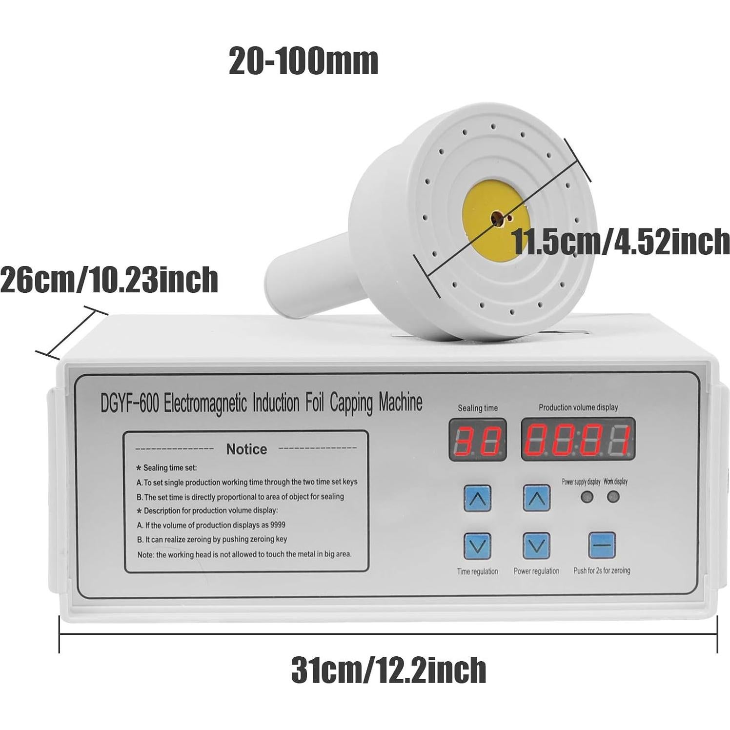 Sellador de Inducción Portátil AnEssOil 20-100mm 110V