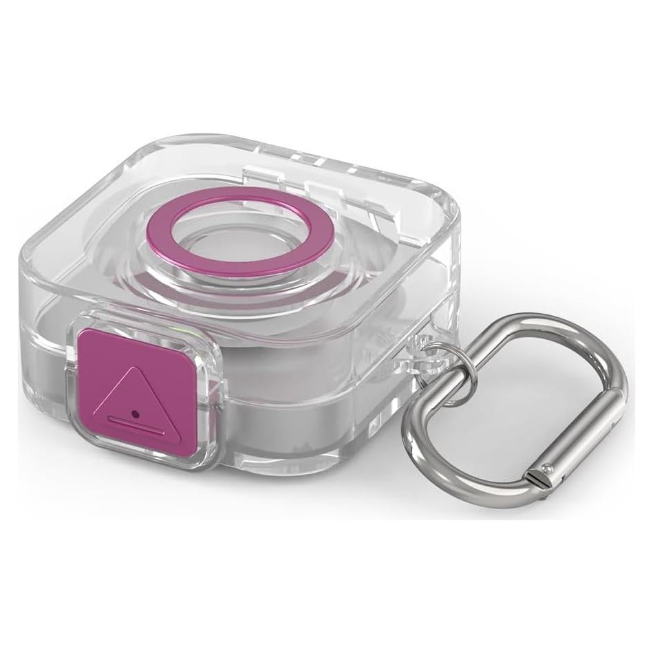 Funda Protectora TPU para Cargador Oura Ring Gen 4 con Llavero Morado