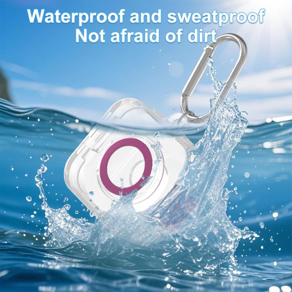 Funda Protectora TPU para Cargador Oura Ring Gen 4 con Llavero Morado