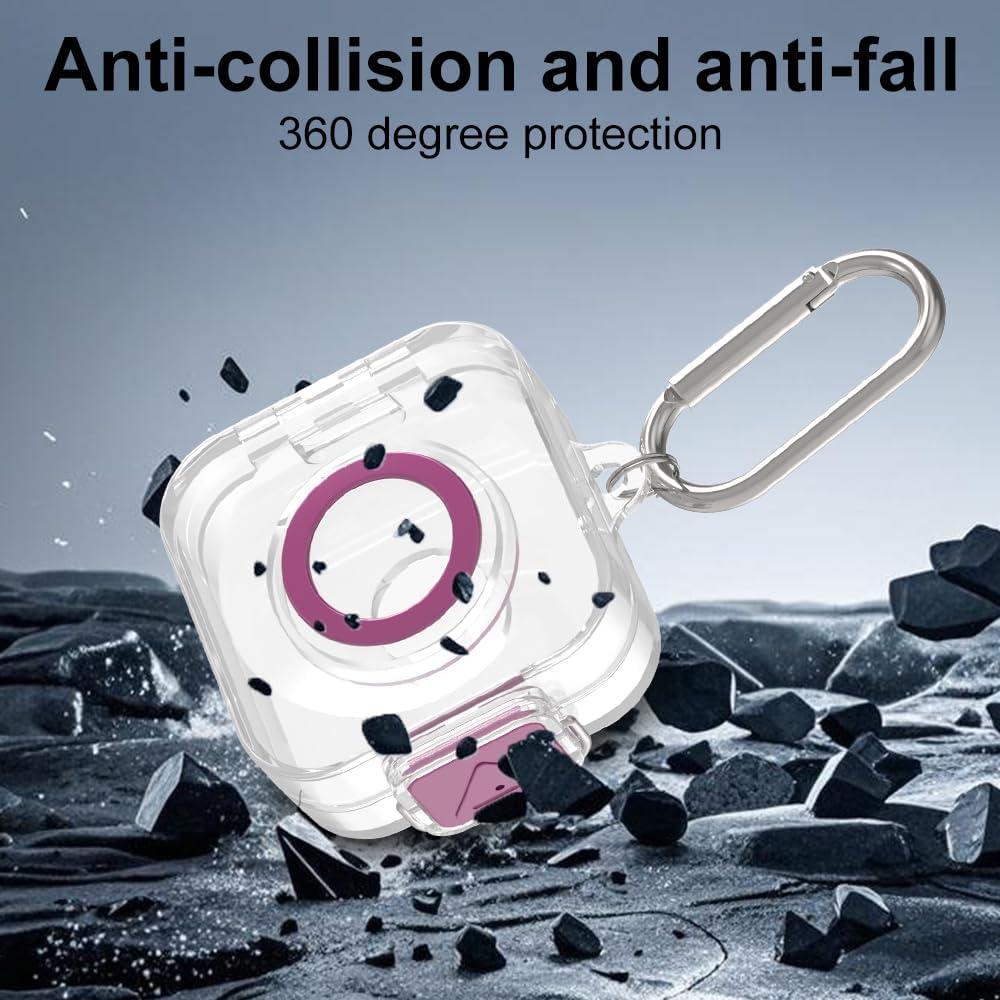 Funda Protectora TPU para Cargador Oura Ring Gen 4 con Llavero Morado