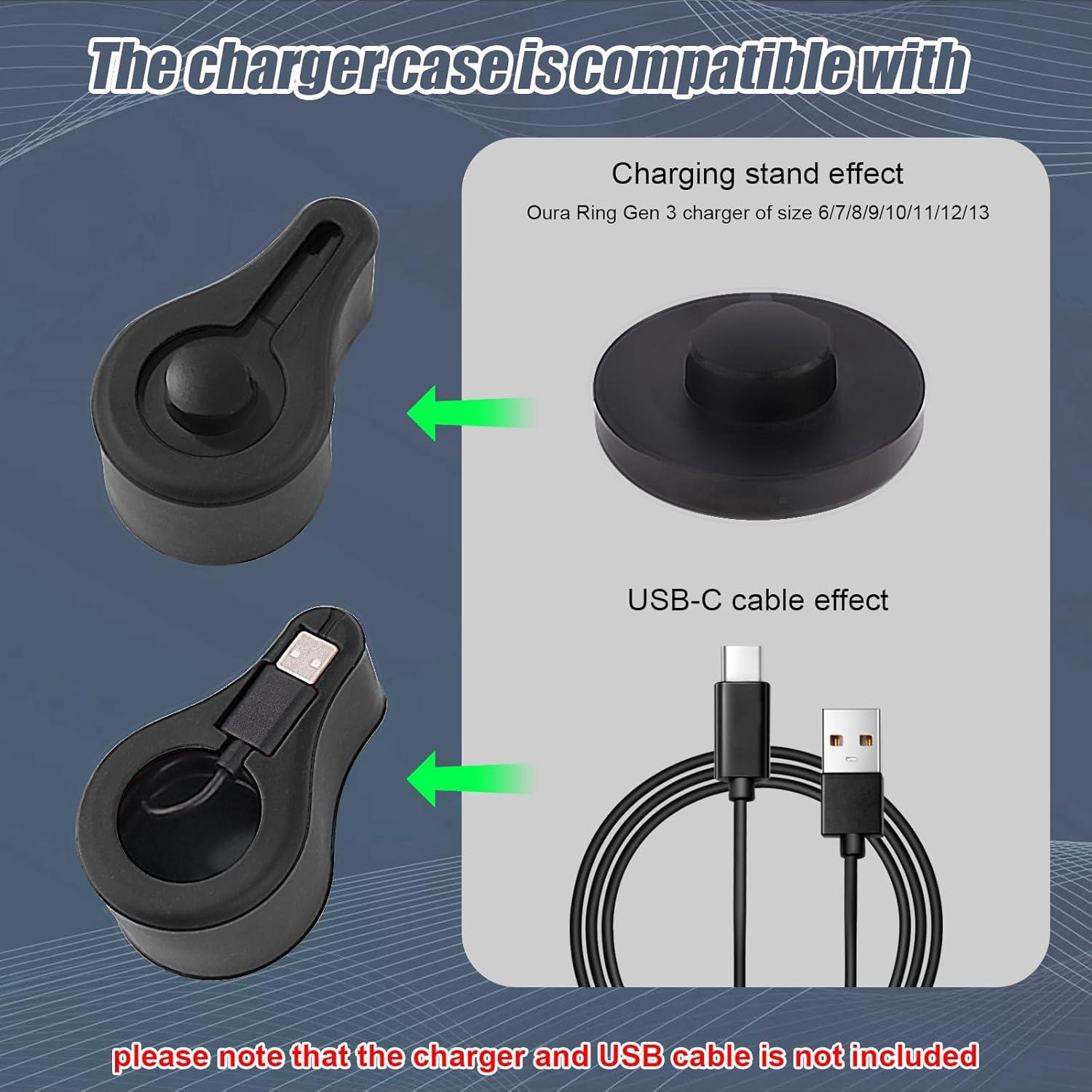 Funda de Cargador de Silicona Lasuroa para Anillo Oura Gen3