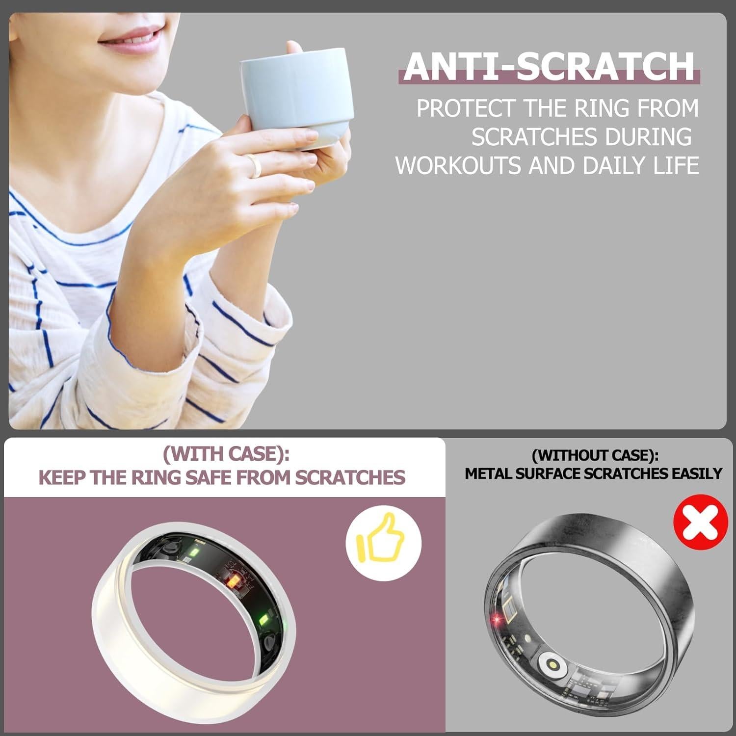 Cubierta de Silicona Weyrinice para Anillo Oura Gen 3/4 - Antirayaduras - Tamaño S