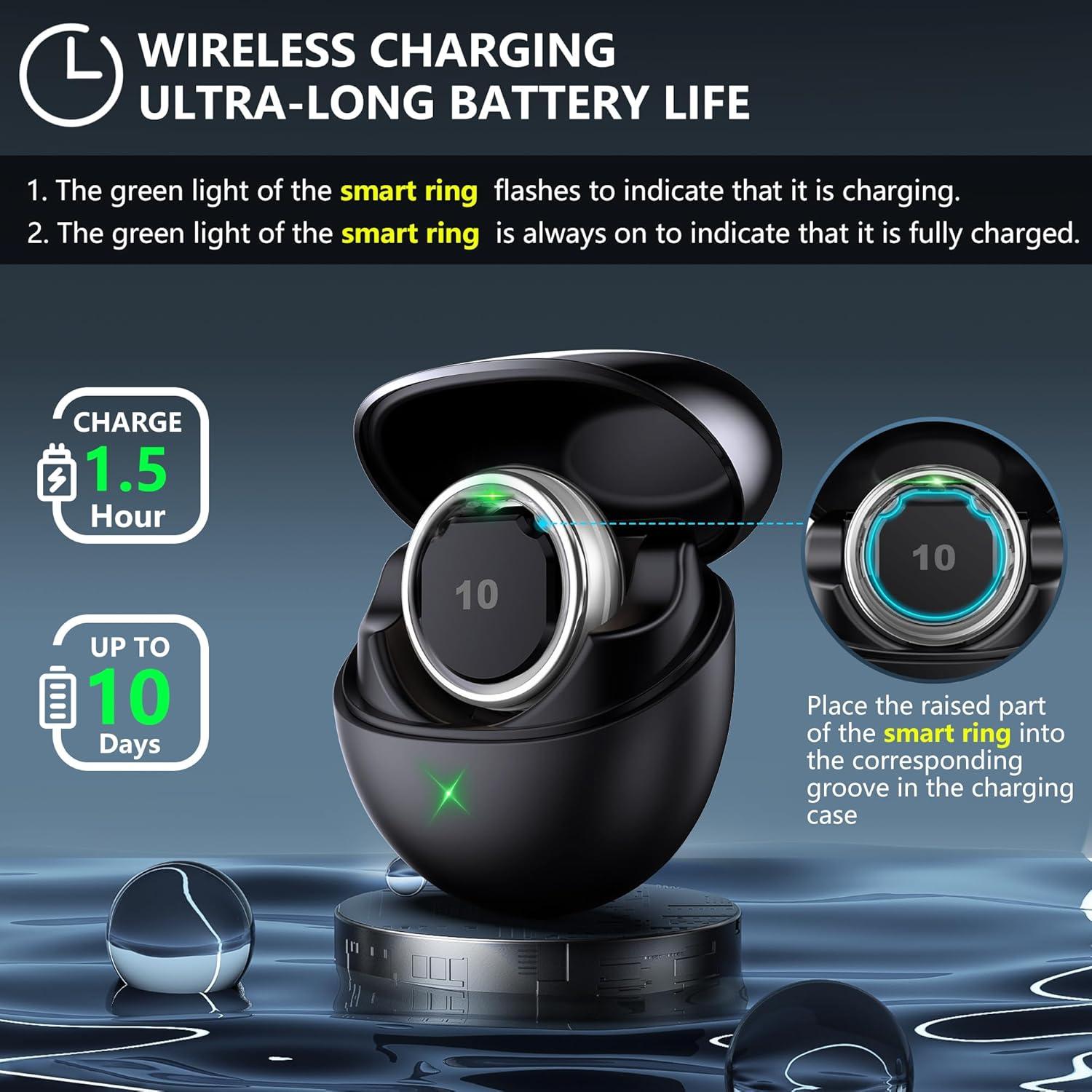 Anillo Inteligente SEEKZERO Plata 11 - Monitoreo de Salud y Fitness