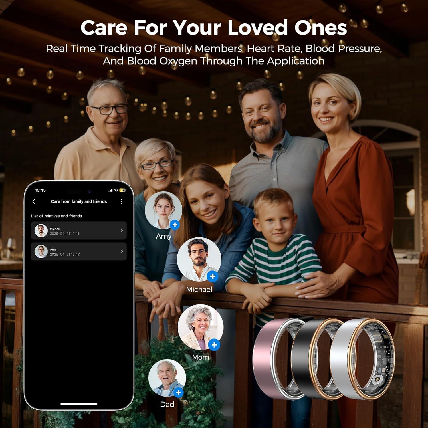 Anillo Inteligente Oucscru Plata 8# Monitoreo Salud y Sueño