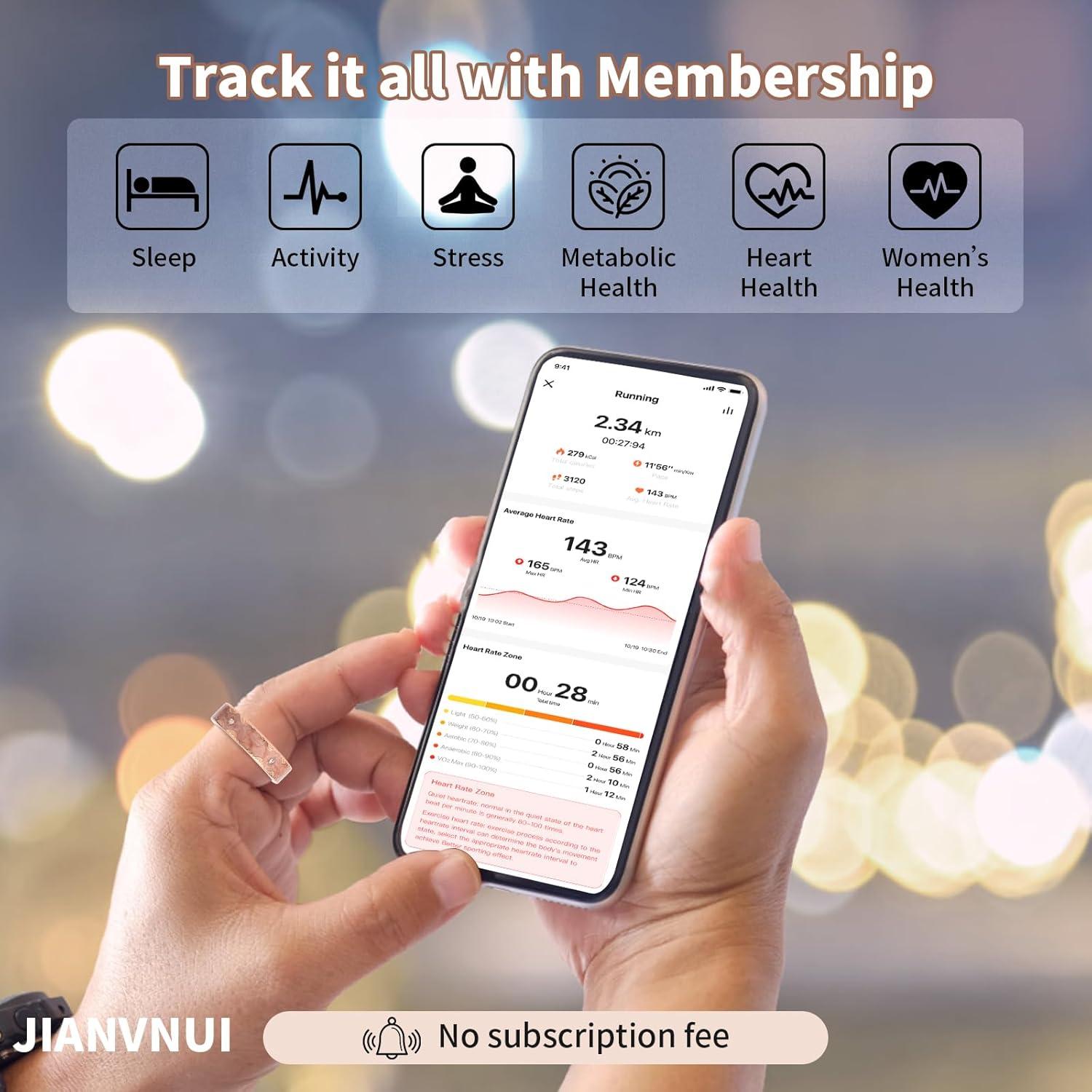 Anillo Inteligente JIANVNUI - Monitoreo de Salud y Fitness