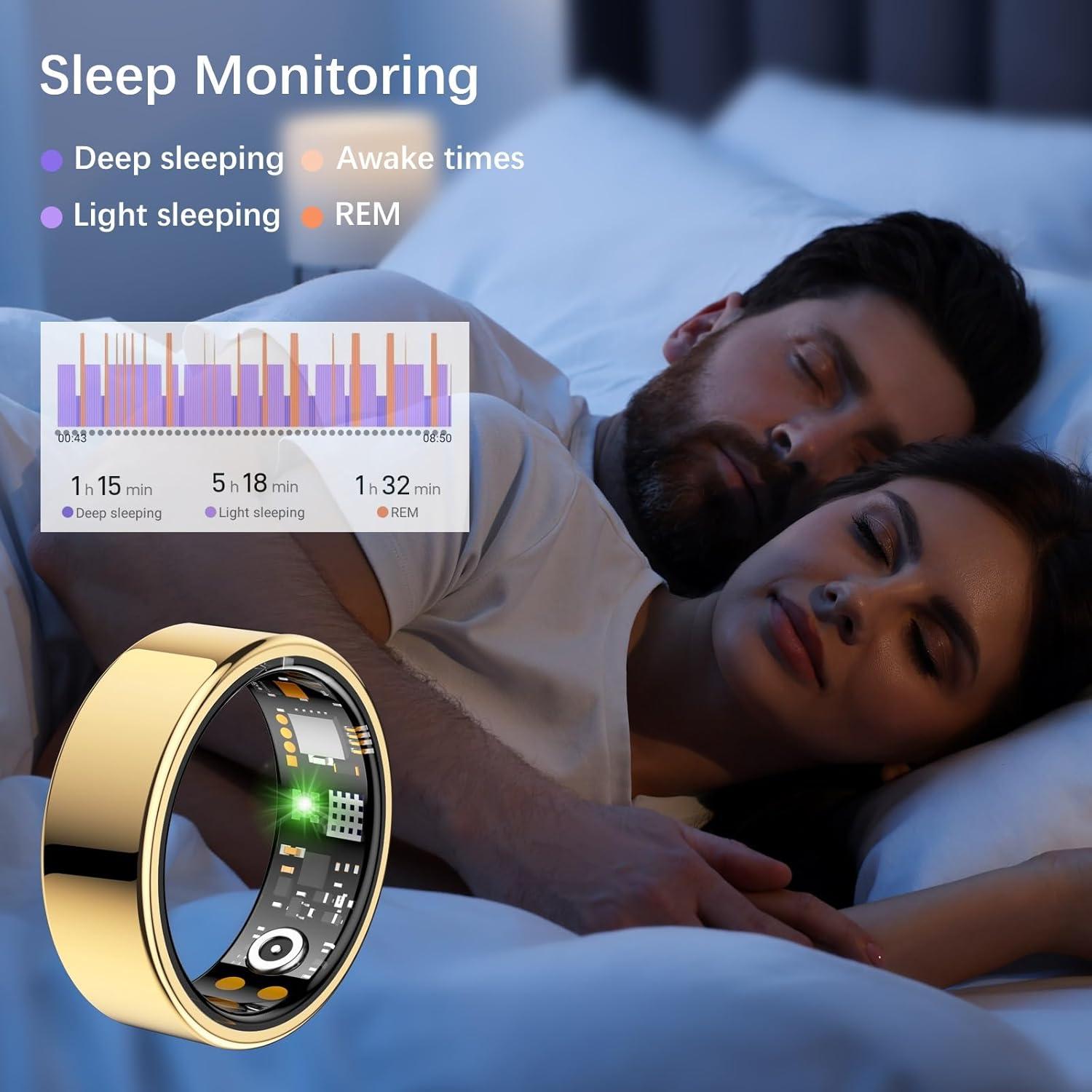 Anillo Inteligente de Salud REWSX Dorado 7# - Monitoreo Fitness