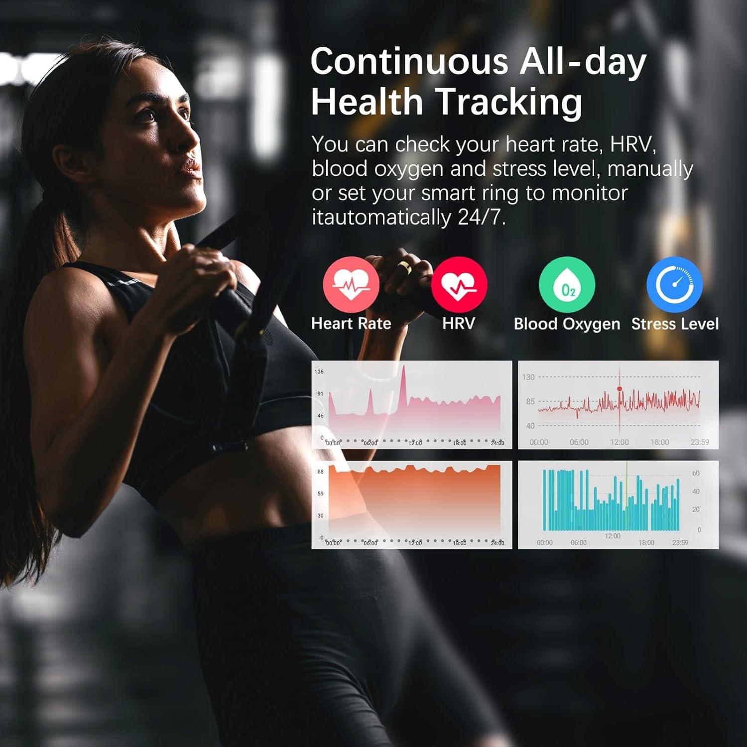 Anillo Inteligente de Salud REWSX Dorado 7# - Monitoreo Fitness