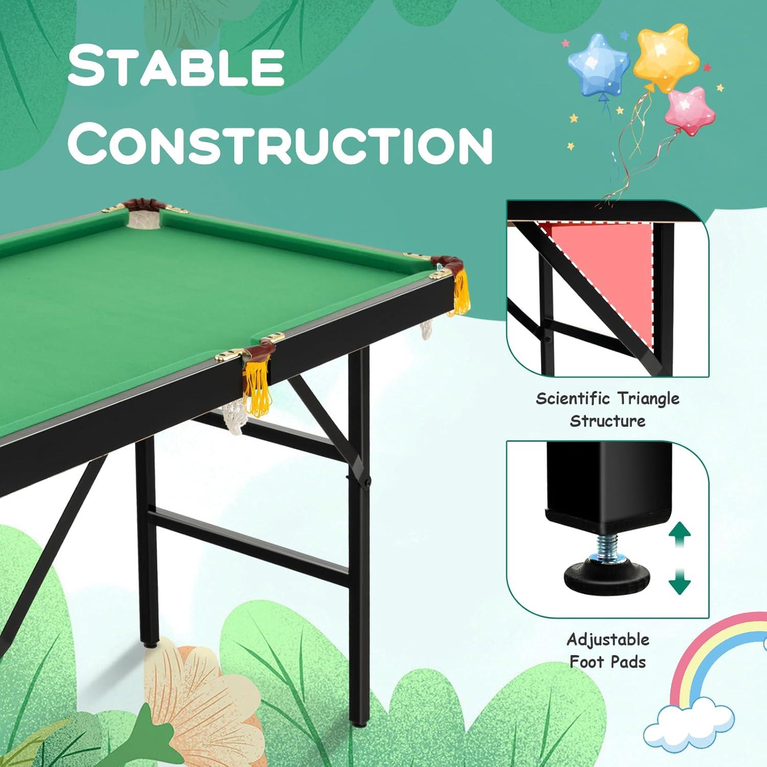 Mesa de Billar Plegable Costzon 119.4x66 cm para Niños