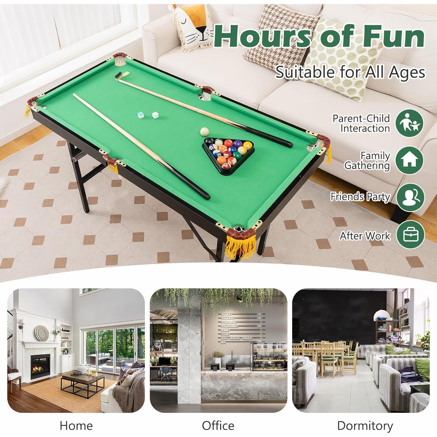 Mesa de Billar Plegable Goplus 121.9 cm con Accesorios