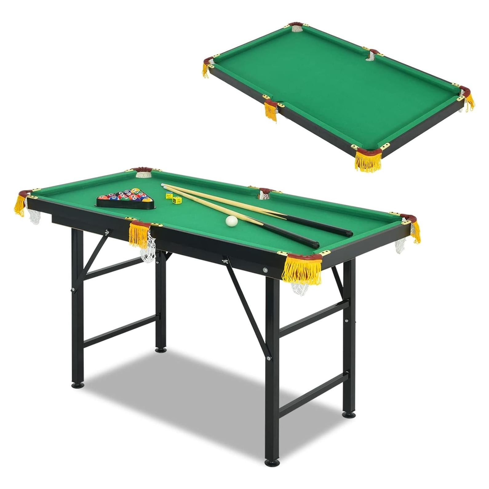 Mesa de Billar Plegable AKUSTIK 119.4x66 cm Verde con Accesorios