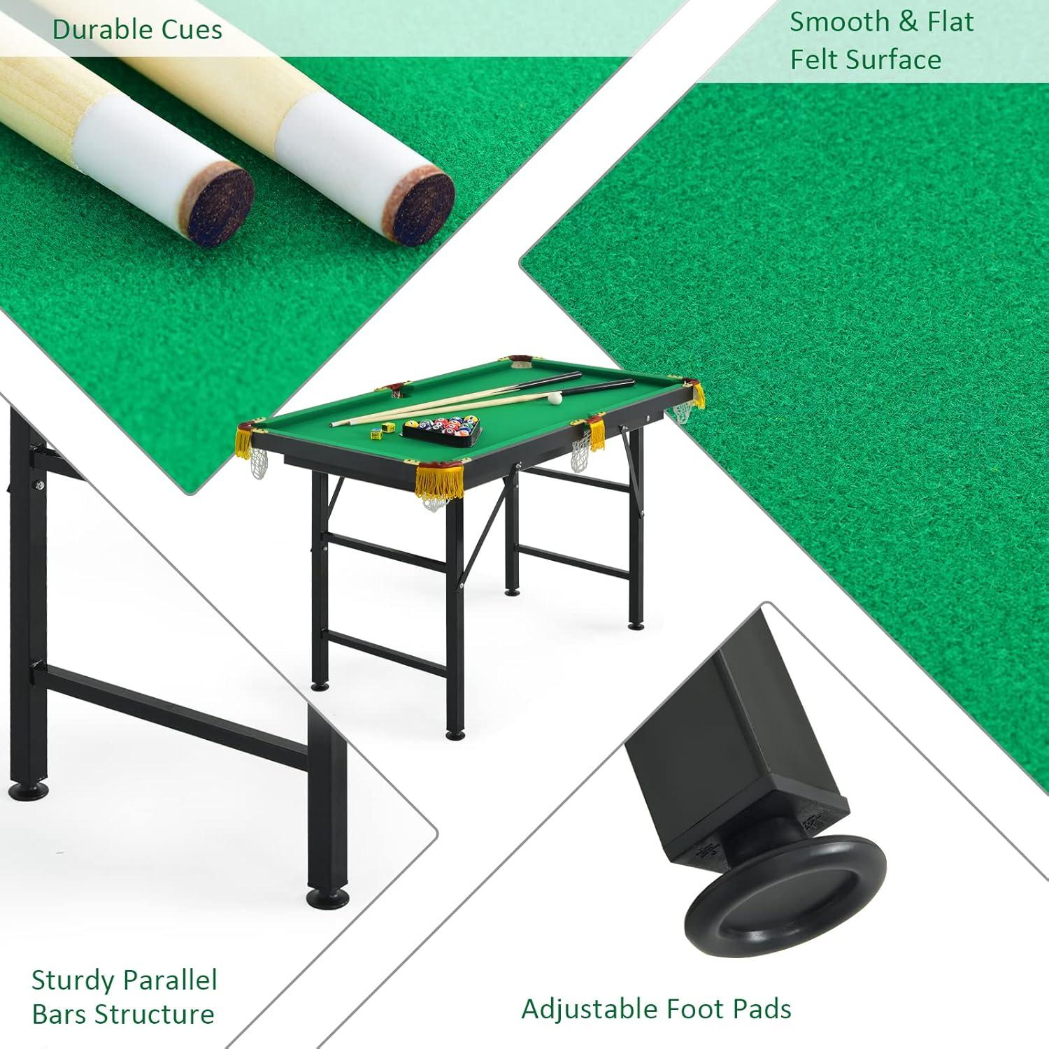 Mesa de Billar Plegable AKUSTIK 119.4x66 cm Verde con Accesorios