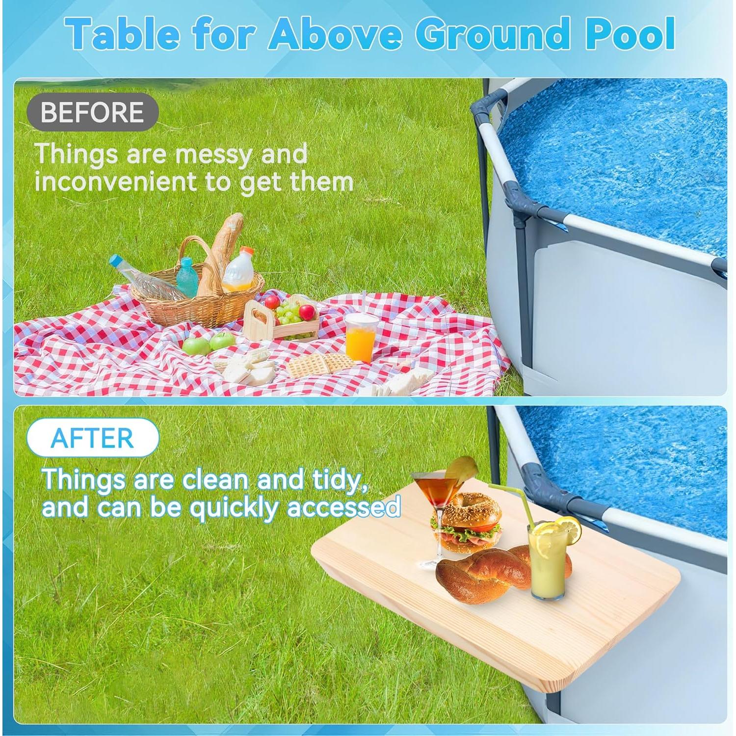 Mesa Lateral para Piscina Anglekai 39.9x24.9cm Ajustable