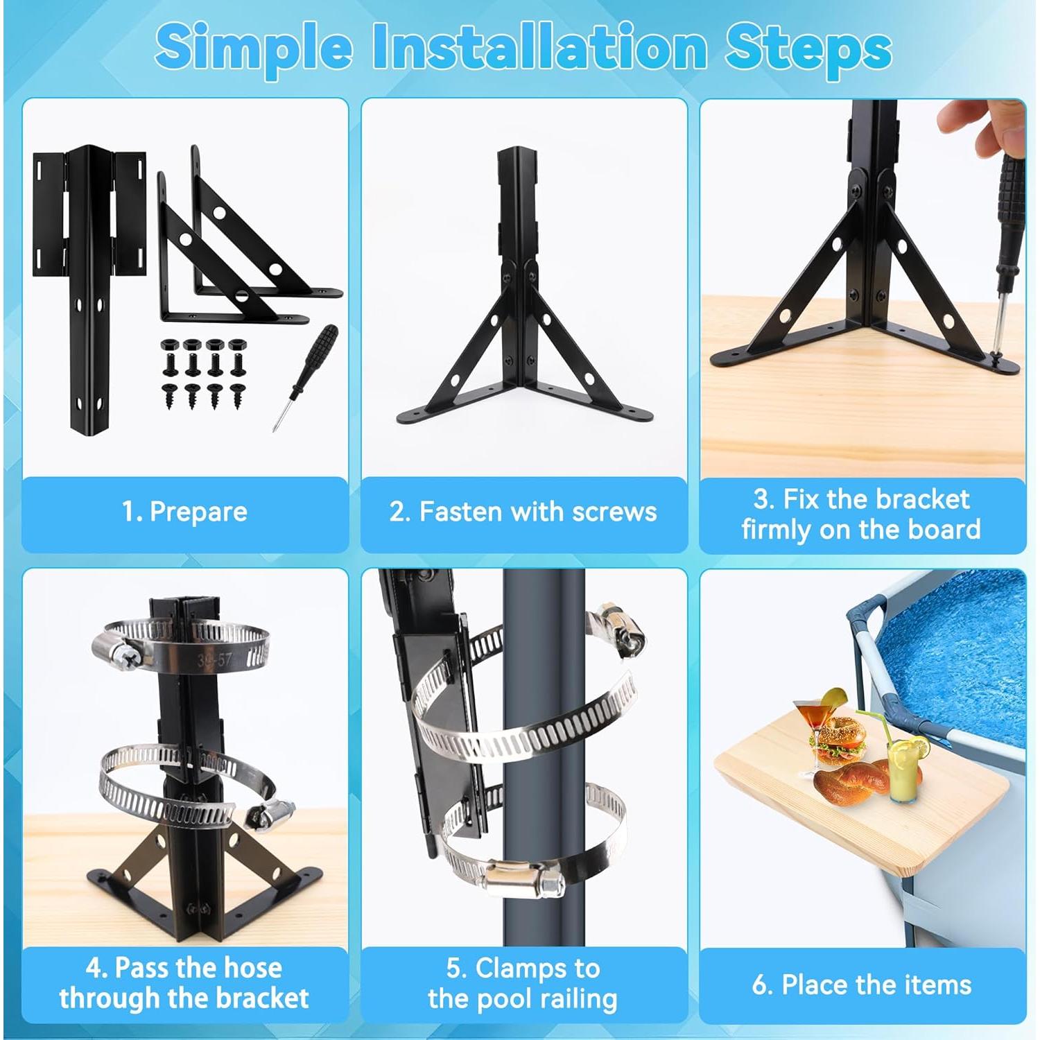 Mesa Lateral para Piscina Anglekai 39.9x24.9cm Ajustable