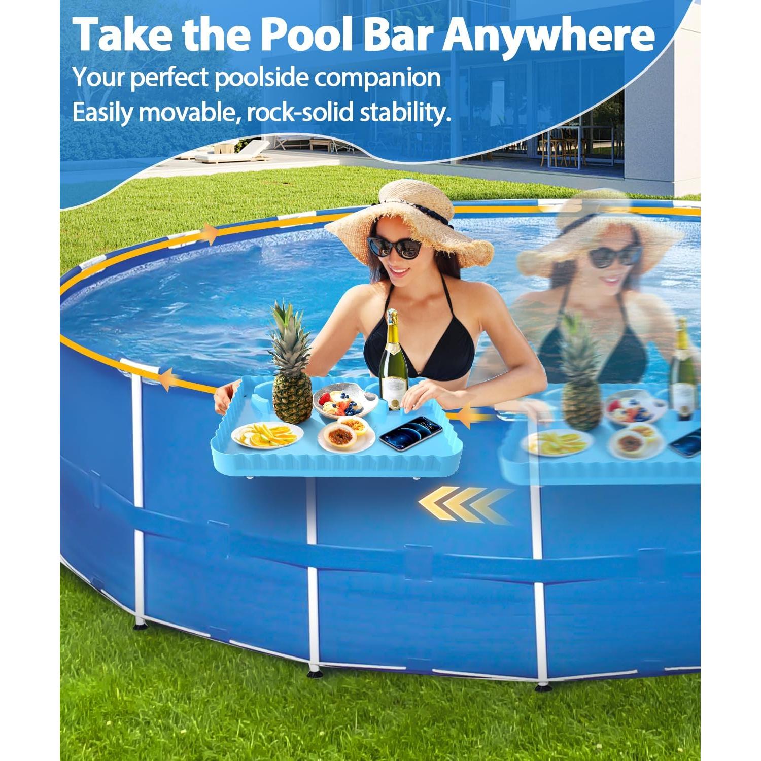 Barra de piscina portátil Lebenwell azul 42x31 cm