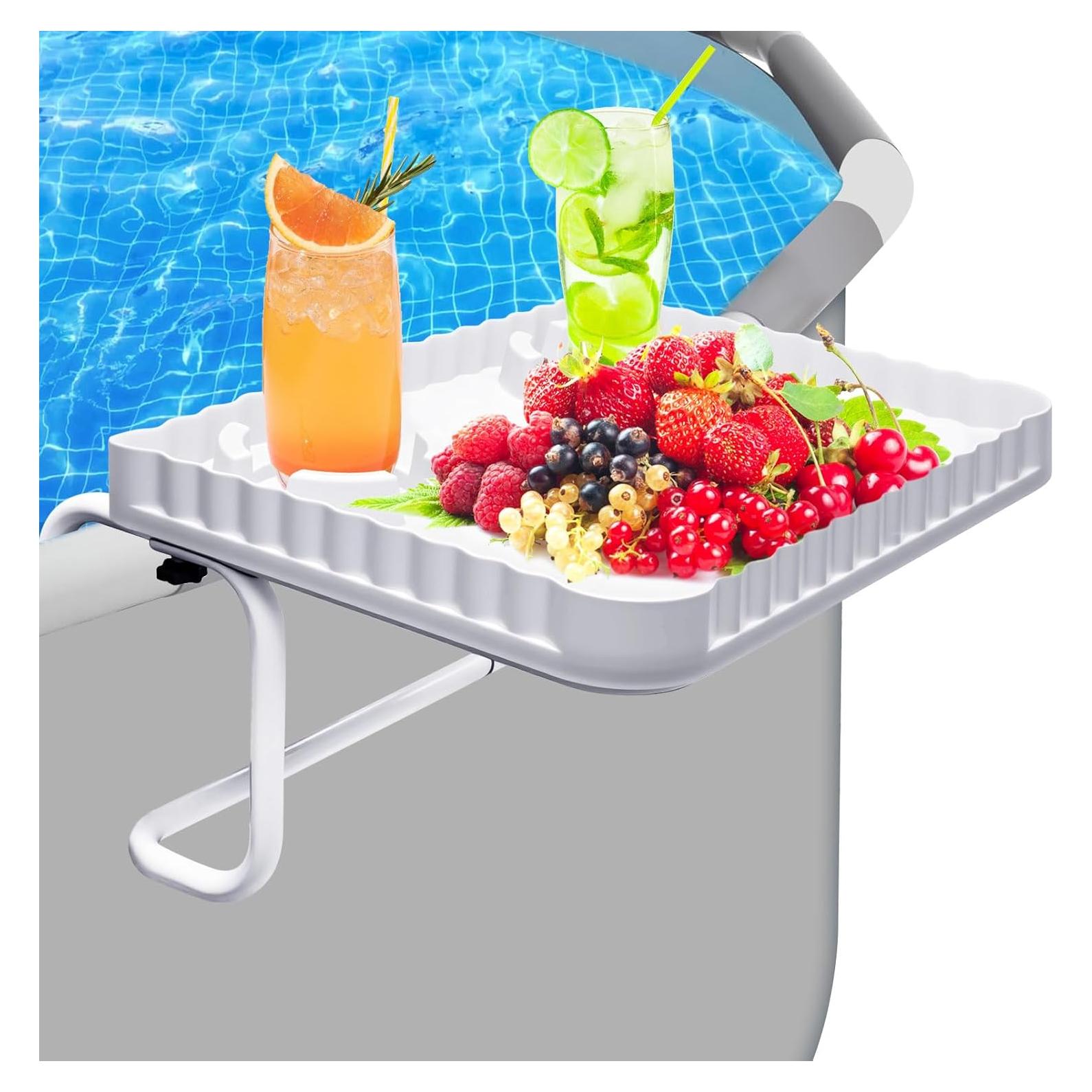 Barra de Piscina Elevada Tryitsbest Blanca para Bebidas y Snacks