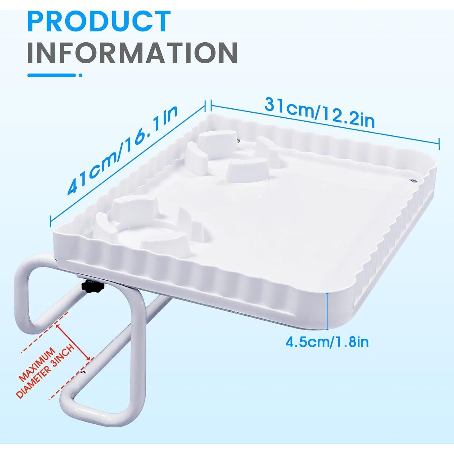 Barra de Piscina Elevada Tryitsbest Blanca para Bebidas y Snacks