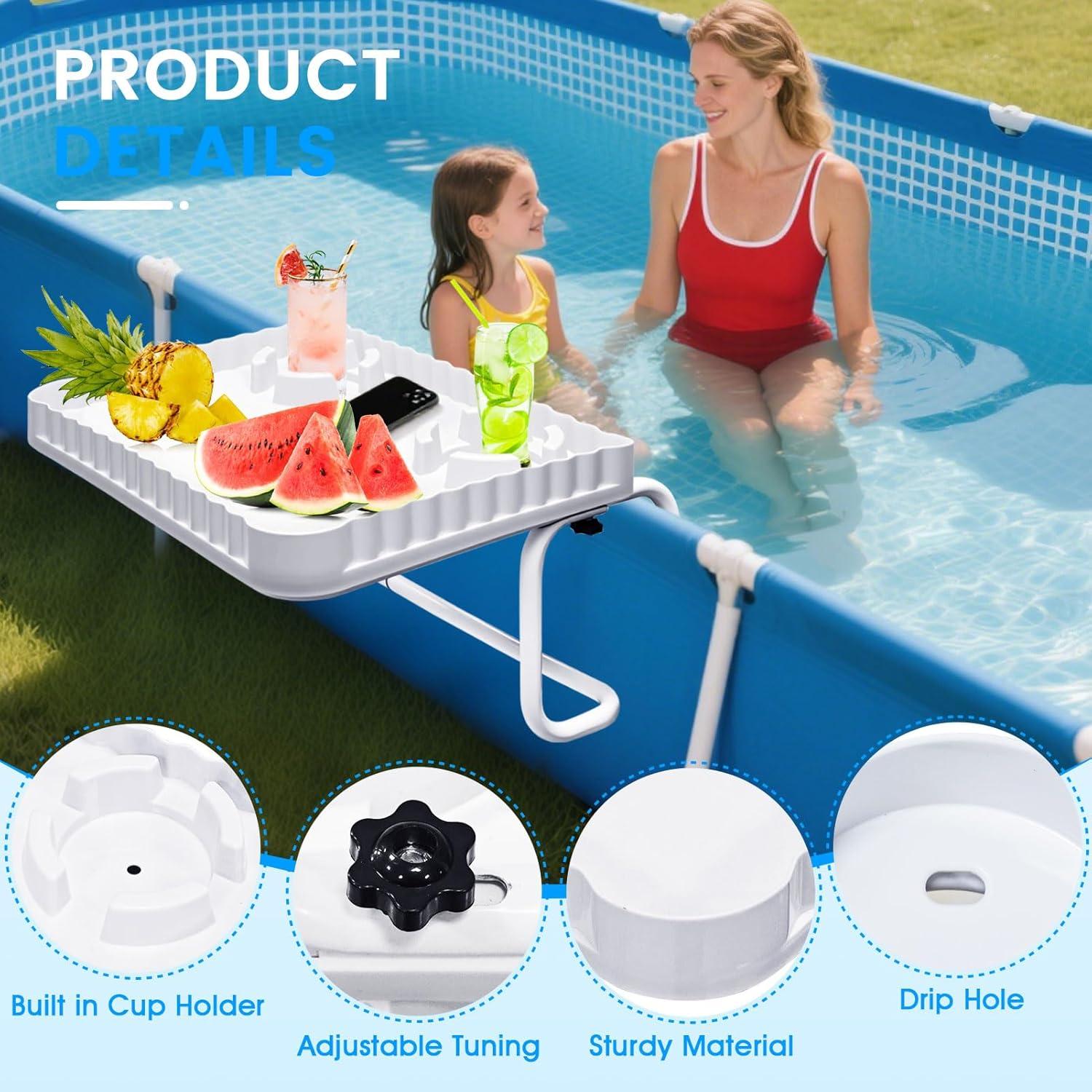 Barra de Piscina Elevada Tryitsbest Blanca para Bebidas y Snacks