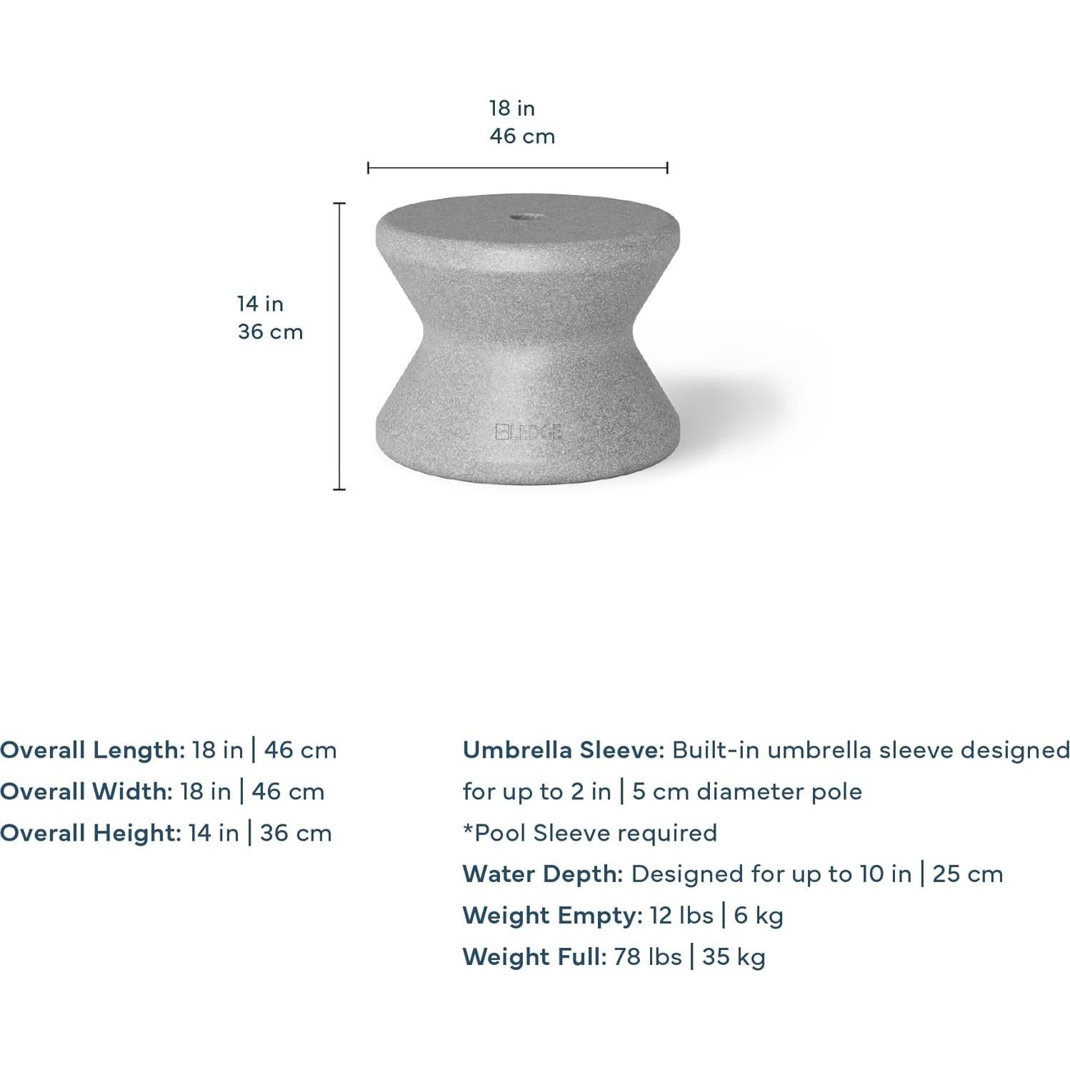 Mesa Lateral de Piscina Ledge Lounger con Agujero para Paraguas