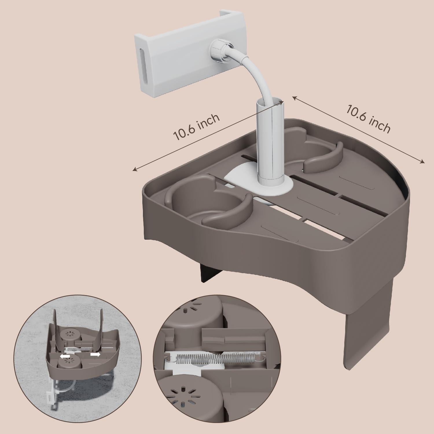 Mesa de bandeja ajustable POOLCOMFT para jacuzzi 3 en 1