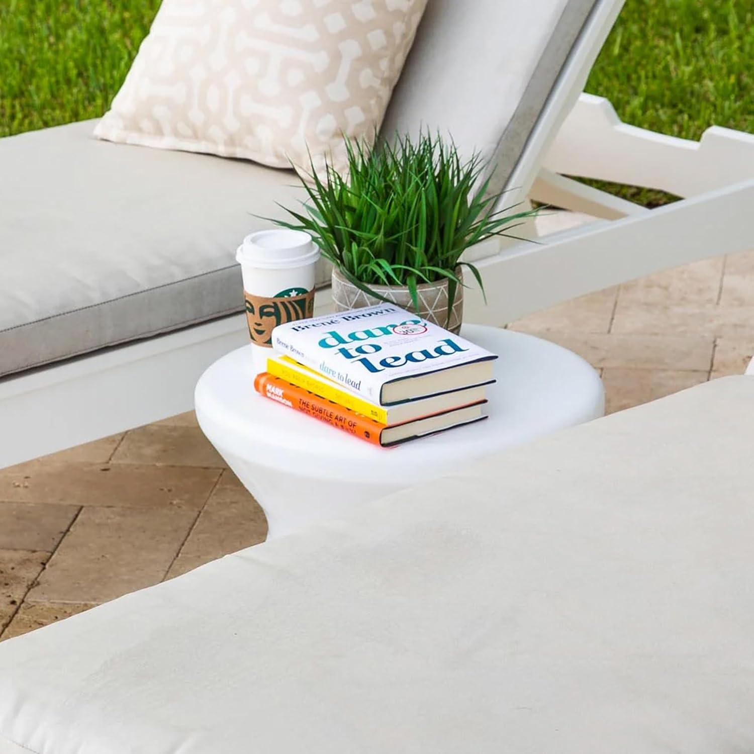 Mesa Lateral Ledge Lounger Signature - Resistente a Todo Clima - 45.7x45.7 cm - Blanco