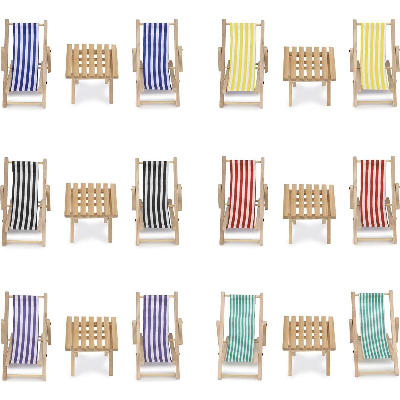 Set Miniatura Sillas de Playa y Mesa Cutemini 1:12 Rojo