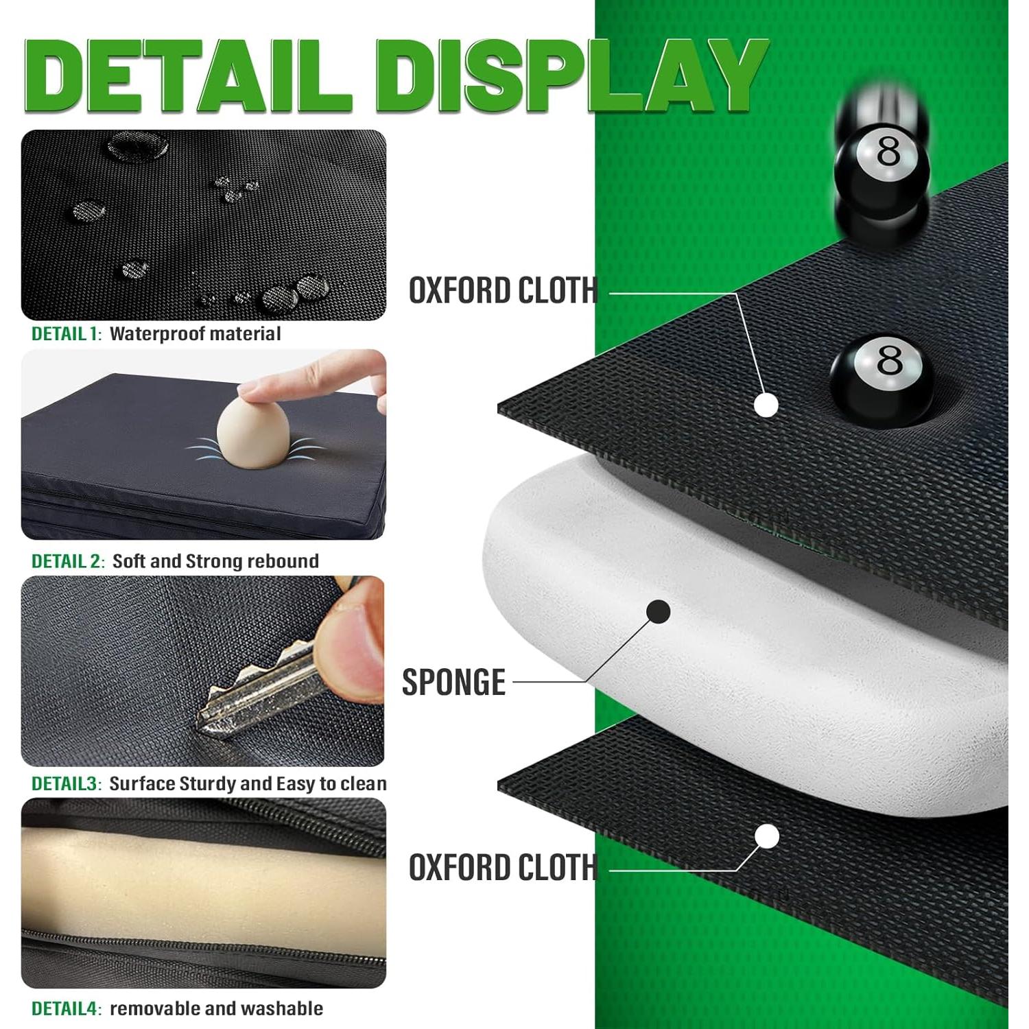 Alfombrilla de Inserción JZHLLA para Mesa de Billar 8 pies