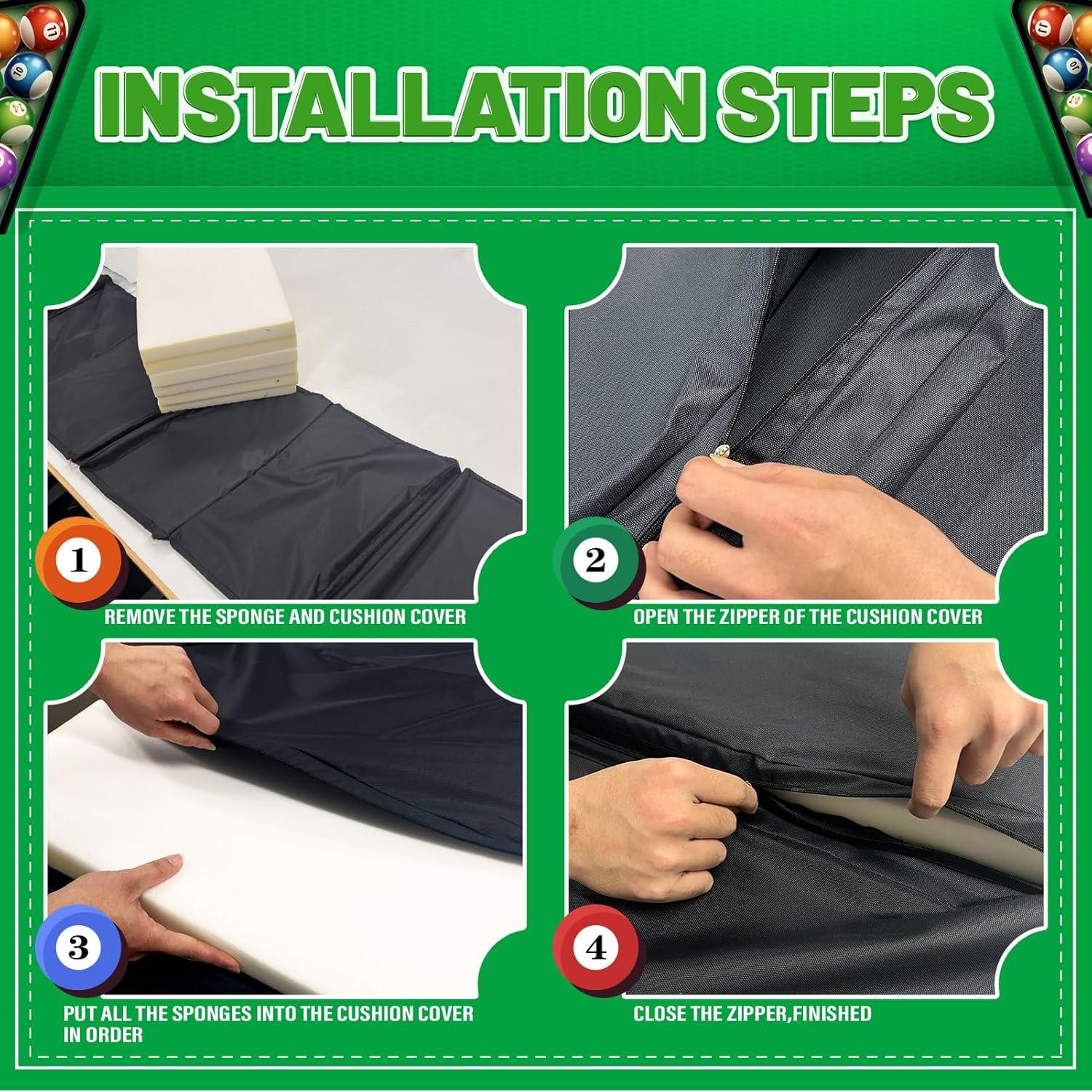 Alfombrilla de Inserción JZHLLA para Mesa de Billar 8 pies