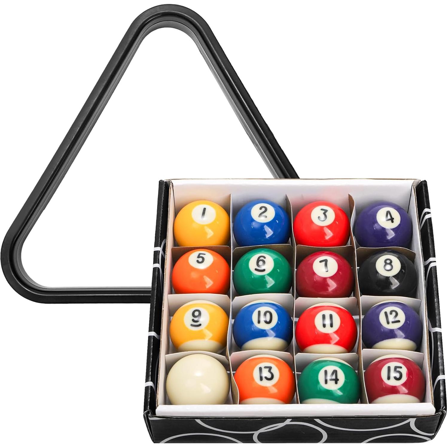 Juego de Bolas de Billar Mini TOPZEA 3.81 cm con Rack