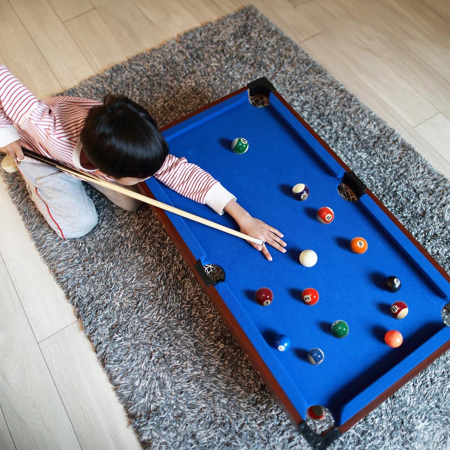 Juego de Bolas de Billar Mini TOPZEA 3.81 cm con Rack