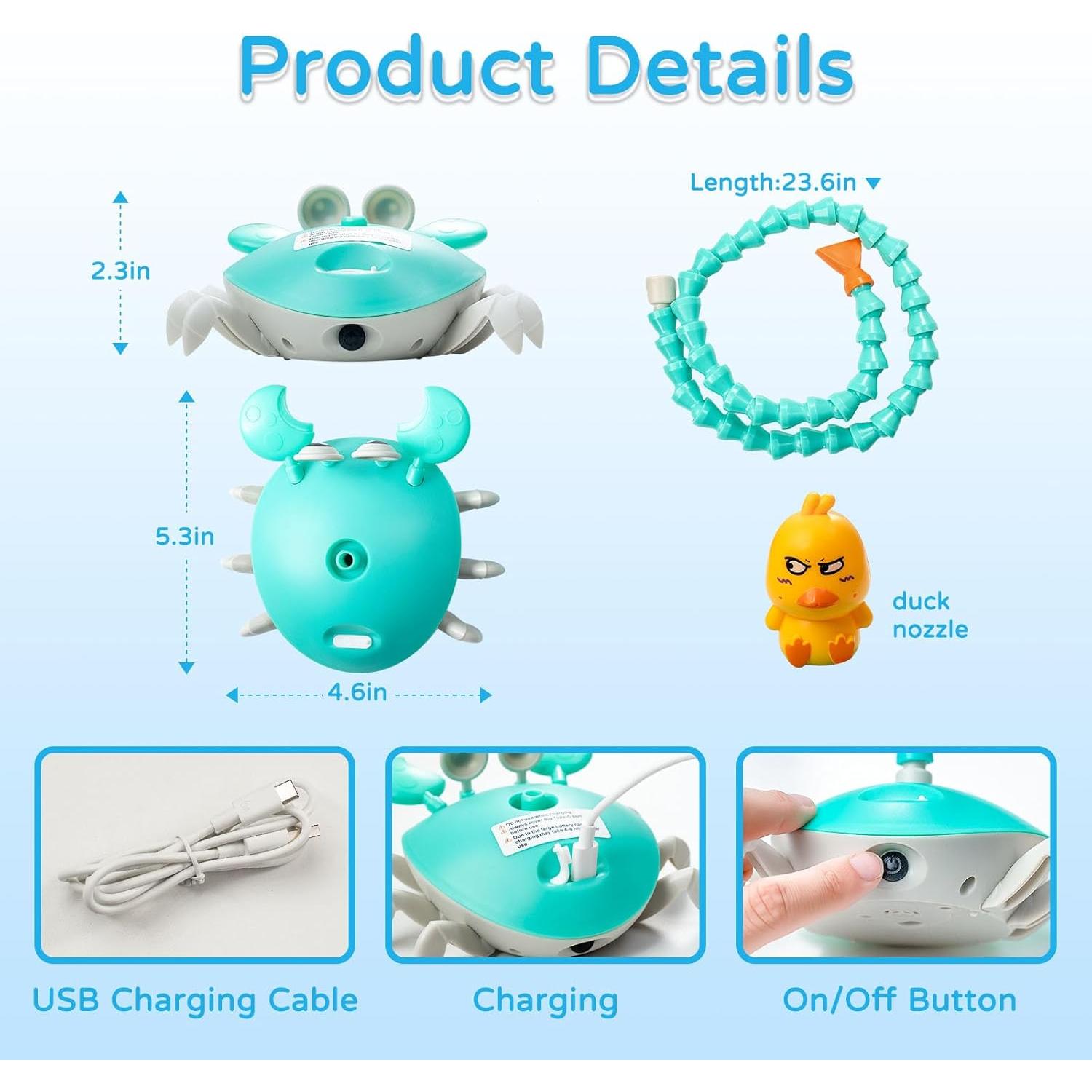 Bomba de Agua JOYCUDDLE Cangrejo IP67 6 Horas Diversión Niños