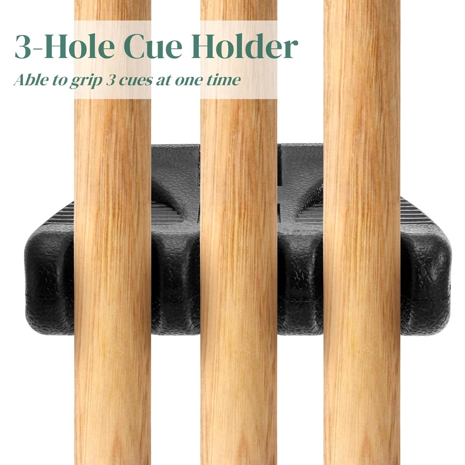 Soporte de Taco de Billar Eorbow 3 Agujeros Portátil Antideslizante