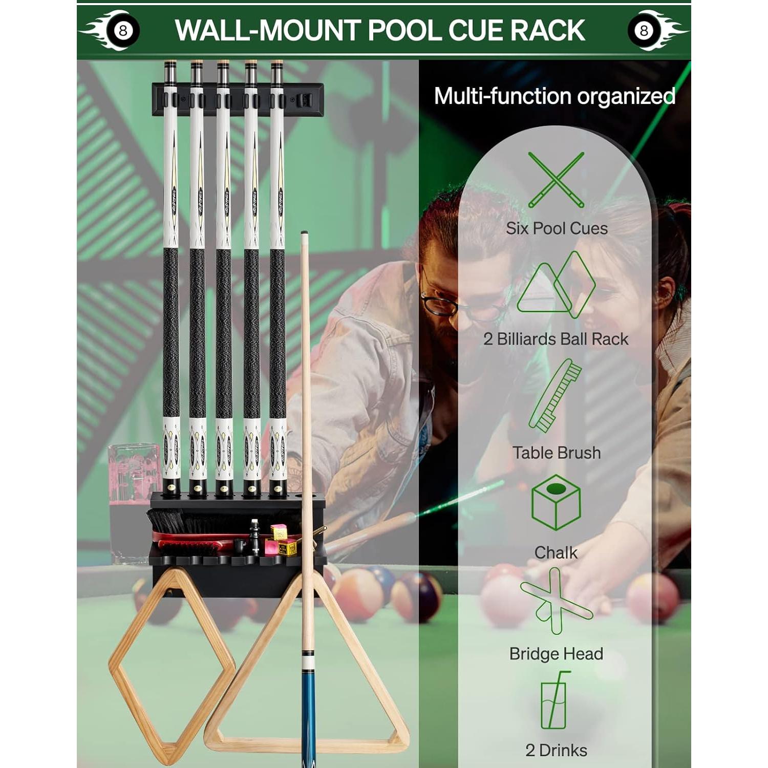 Soporte de Pala de Pool EXTCCT Montado en Pared para 6 Palas