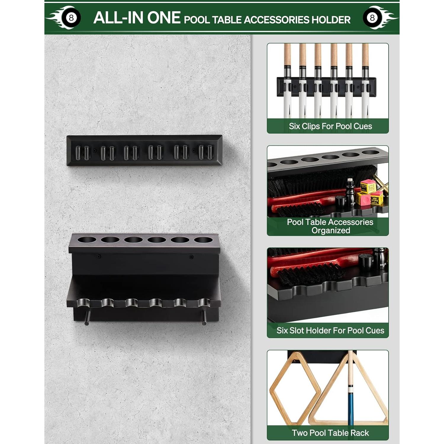 Soporte de Pala de Pool EXTCCT Montado en Pared para 6 Palas