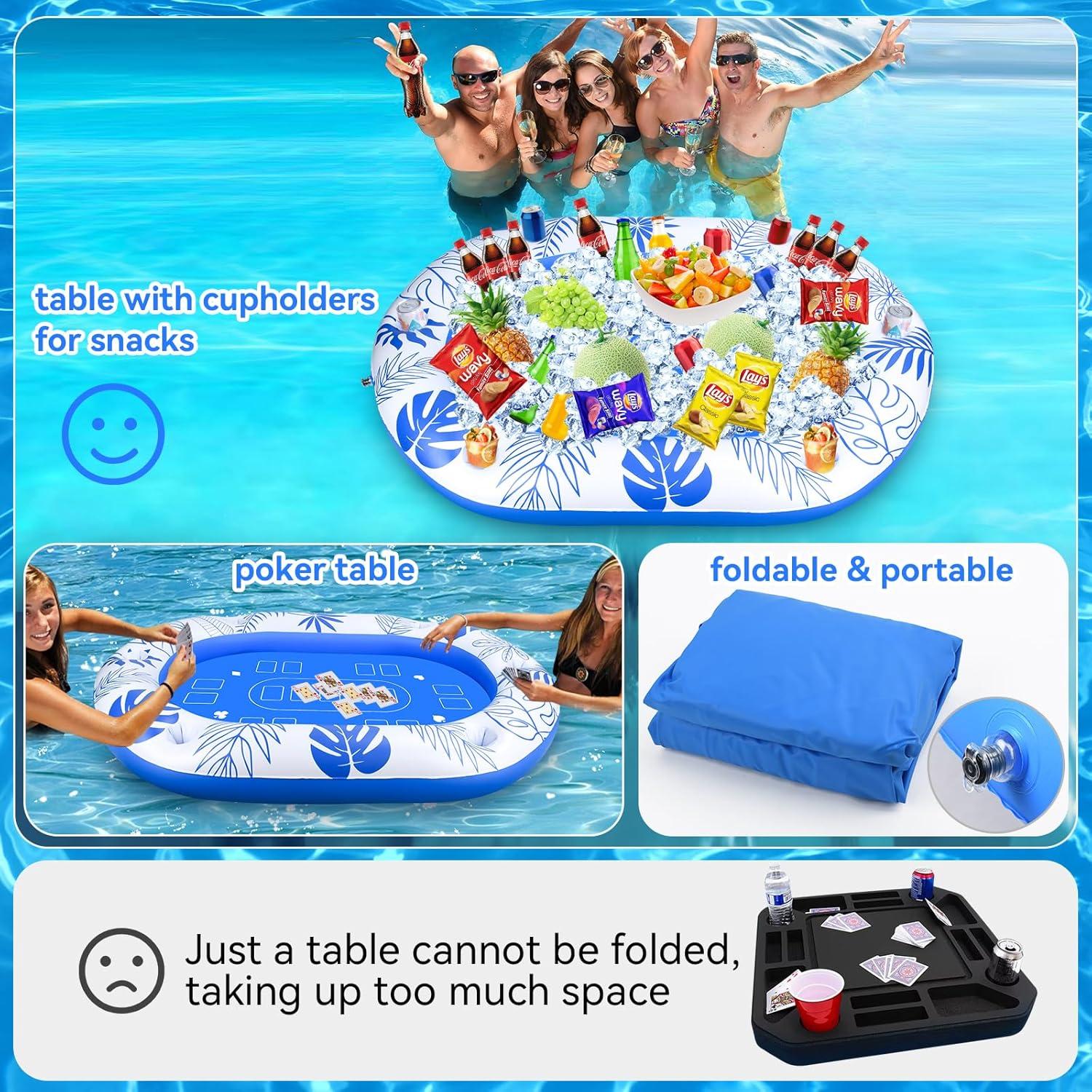 Mesa Inflable Flotante de Juegos Hidixion 142x99 cm con Soportes