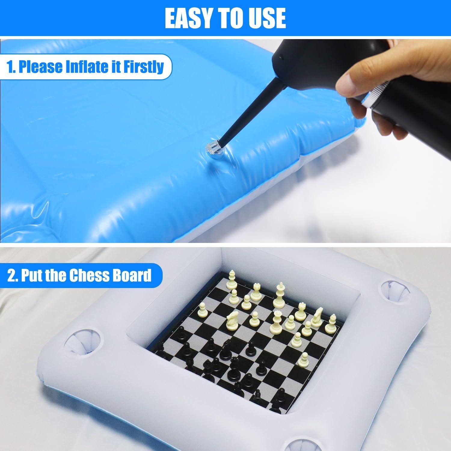 Mesa de Juego Flotante Mostop para Piscina con Ajedrez y Cartas