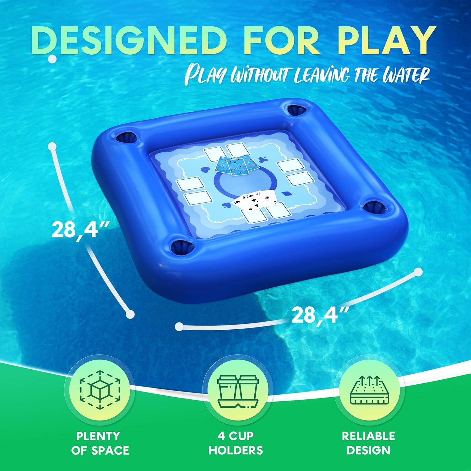 Mesa Flotante para Piscina DIMROM con Portavasos y Cartas