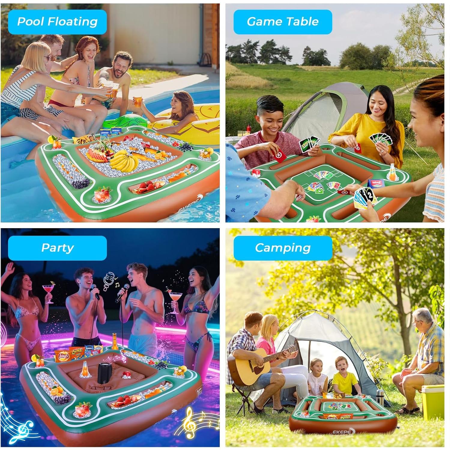 Mesa Flotante Inflable EKEPE para Piscina 109.9x19.8cm