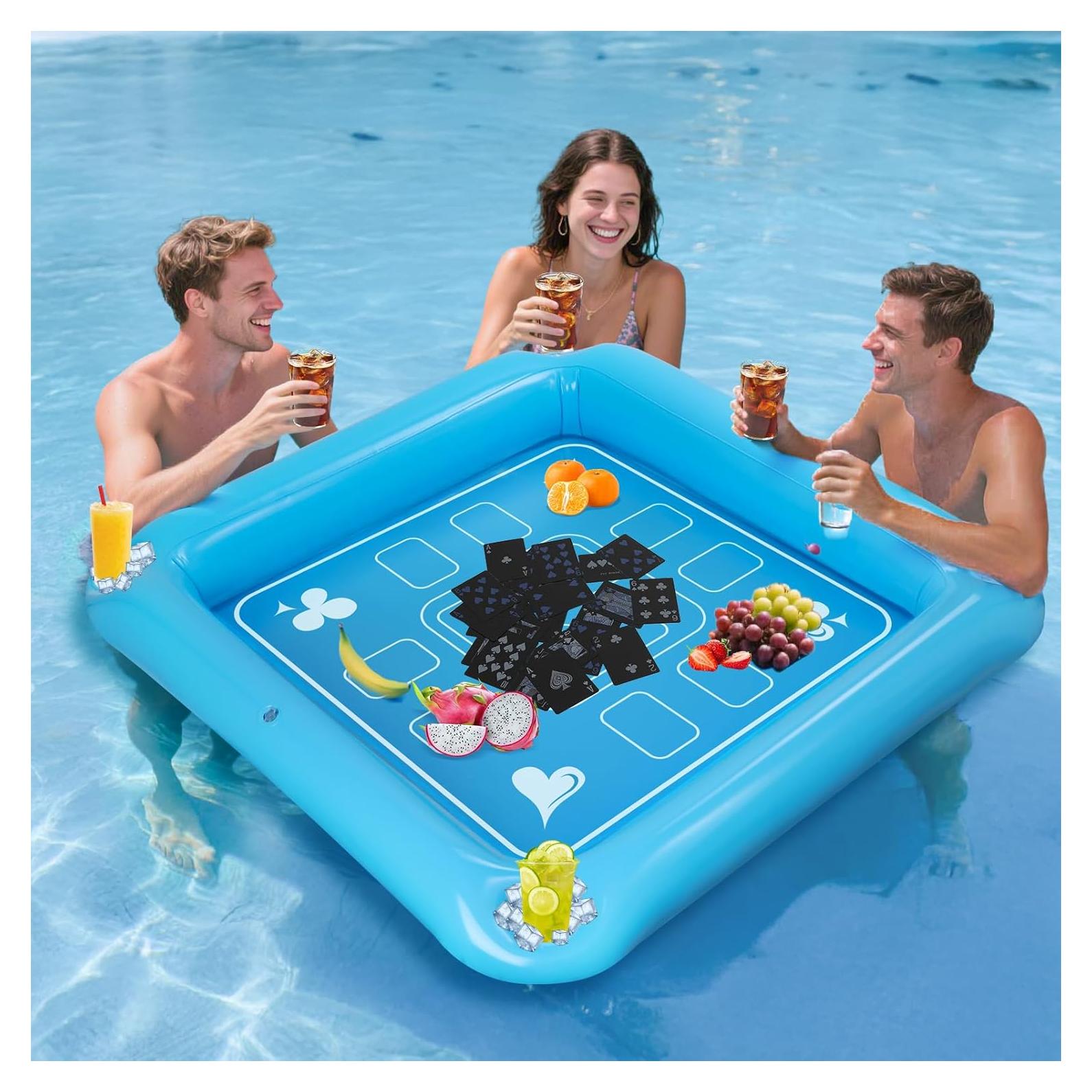 Mesa Inflable Flotante para Piscina Lucky Mami 101.6cm con Cartas