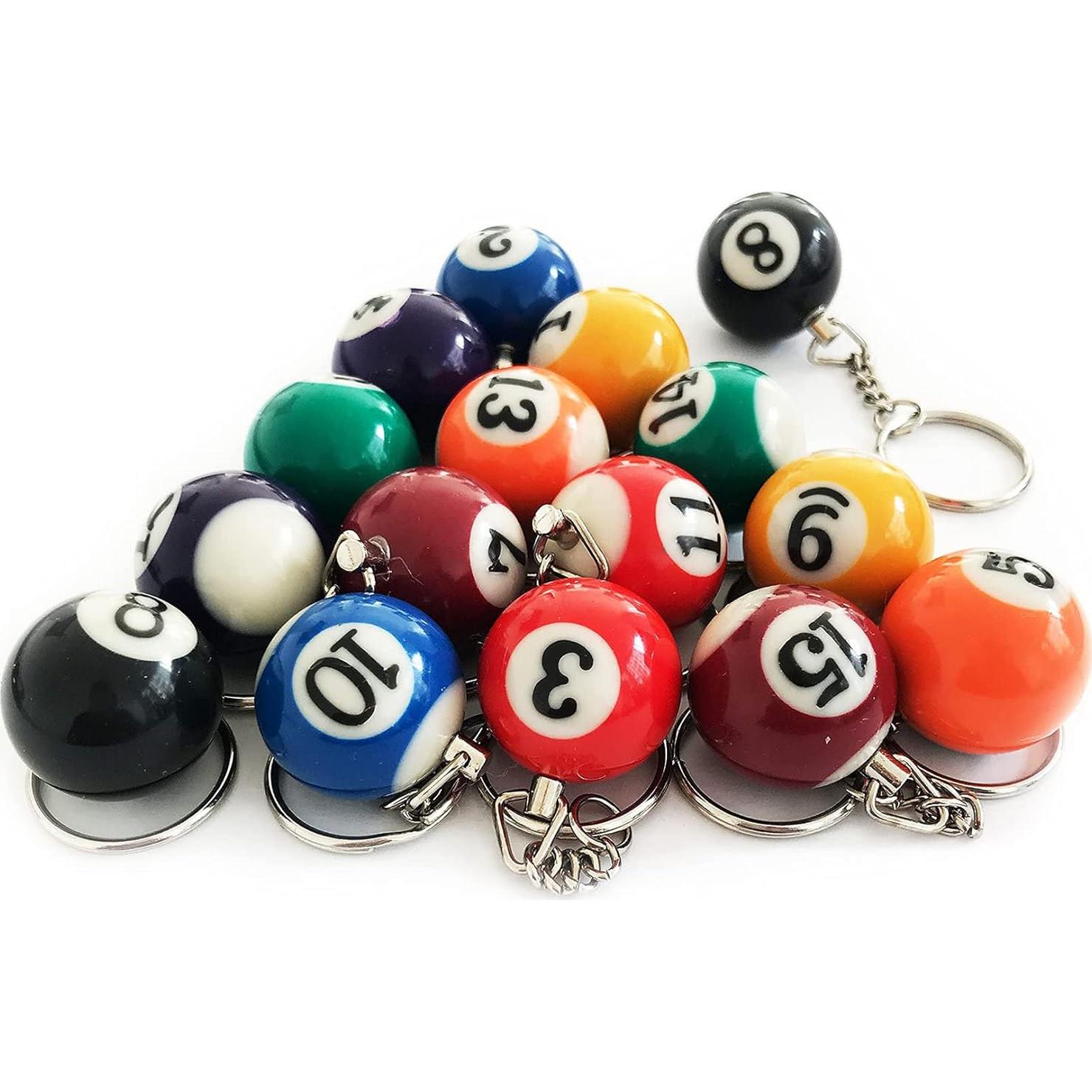 Llaveros de Bola de Billar JUSTAUS 16 Pcs Multicolor