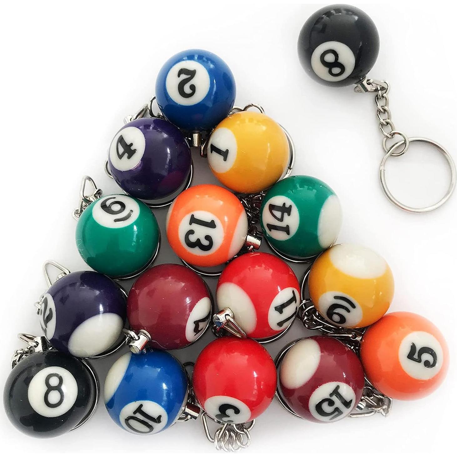 Llaveros de Bola de Billar JUSTAUS 16 Pcs Multicolor