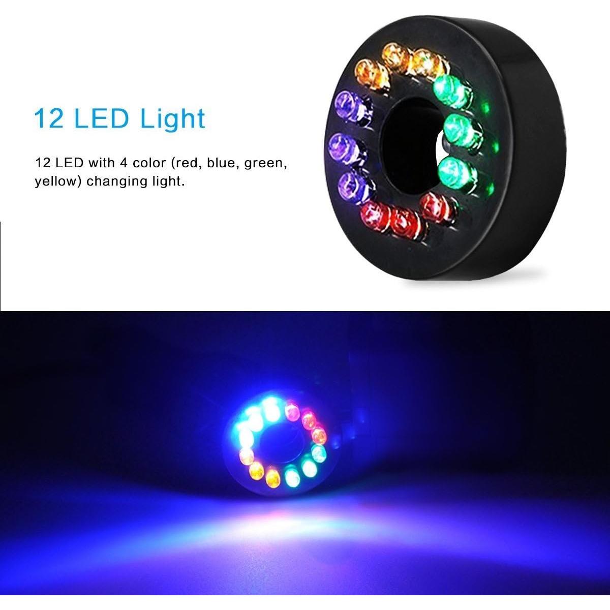 Bomba de Agua Lewisia 15W con 12 Luces LED y Cabezal Negro