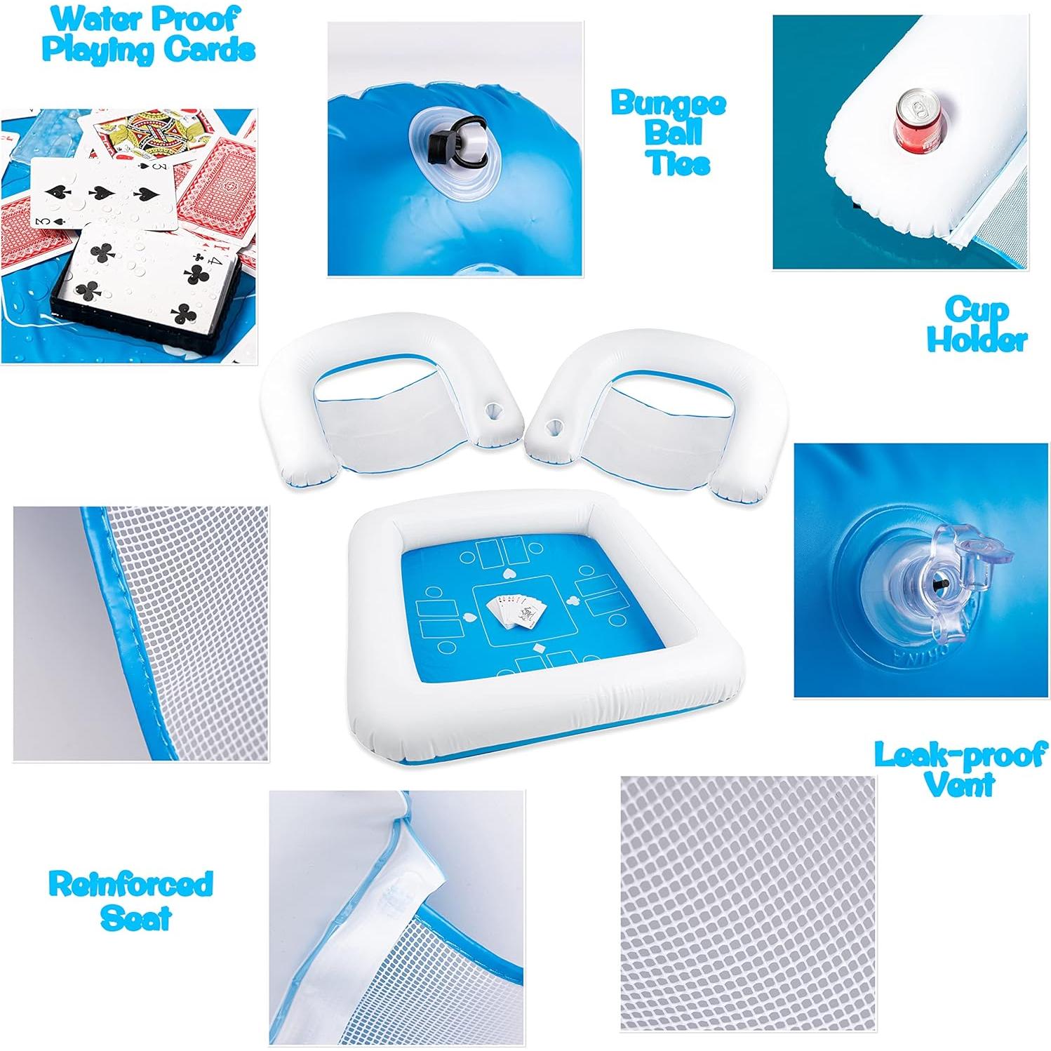 Conjunto Inflable de Juego Zento para Piscina con Mesa y Sillas